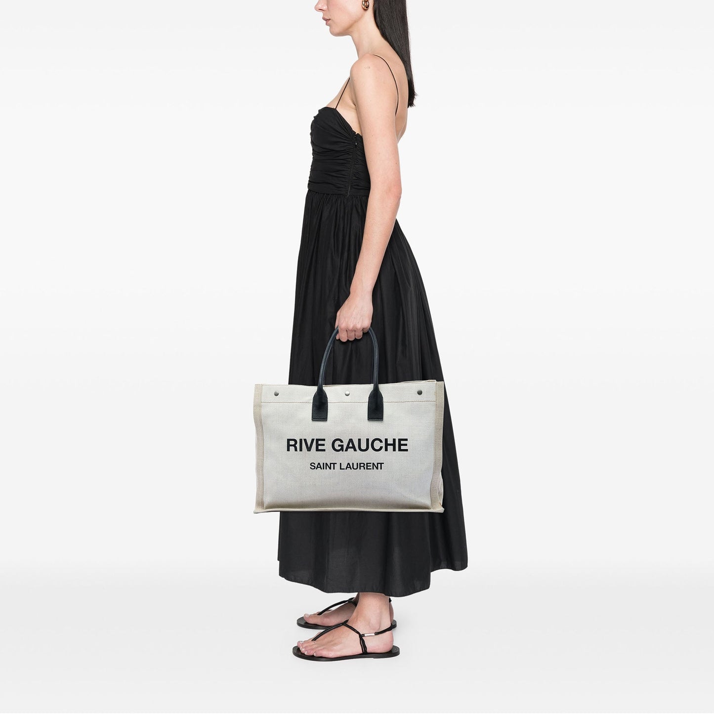 Saint Laurent Large Canvas Rive Gauche Tote