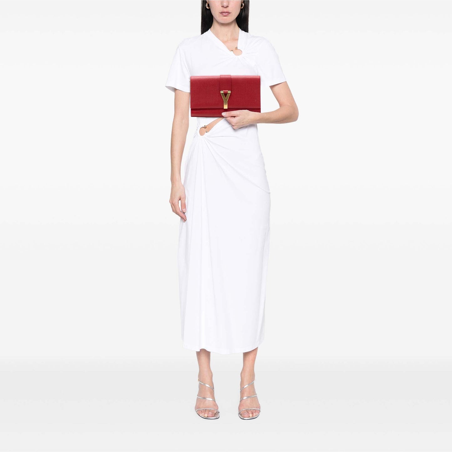 Saint Laurent Textured Leather Chyc Ligne Clutch