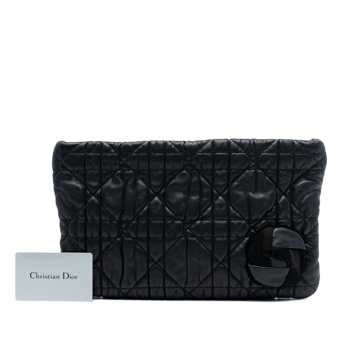 Dior Calfskin Cannage Rose Clutch