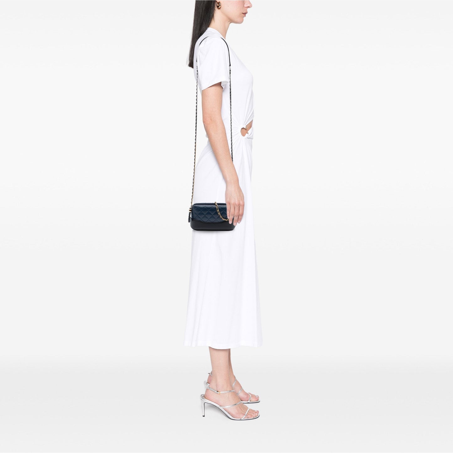 Chanel Bicolor Aged Calfskin Gabrielle Double Zip Clutch with Chain