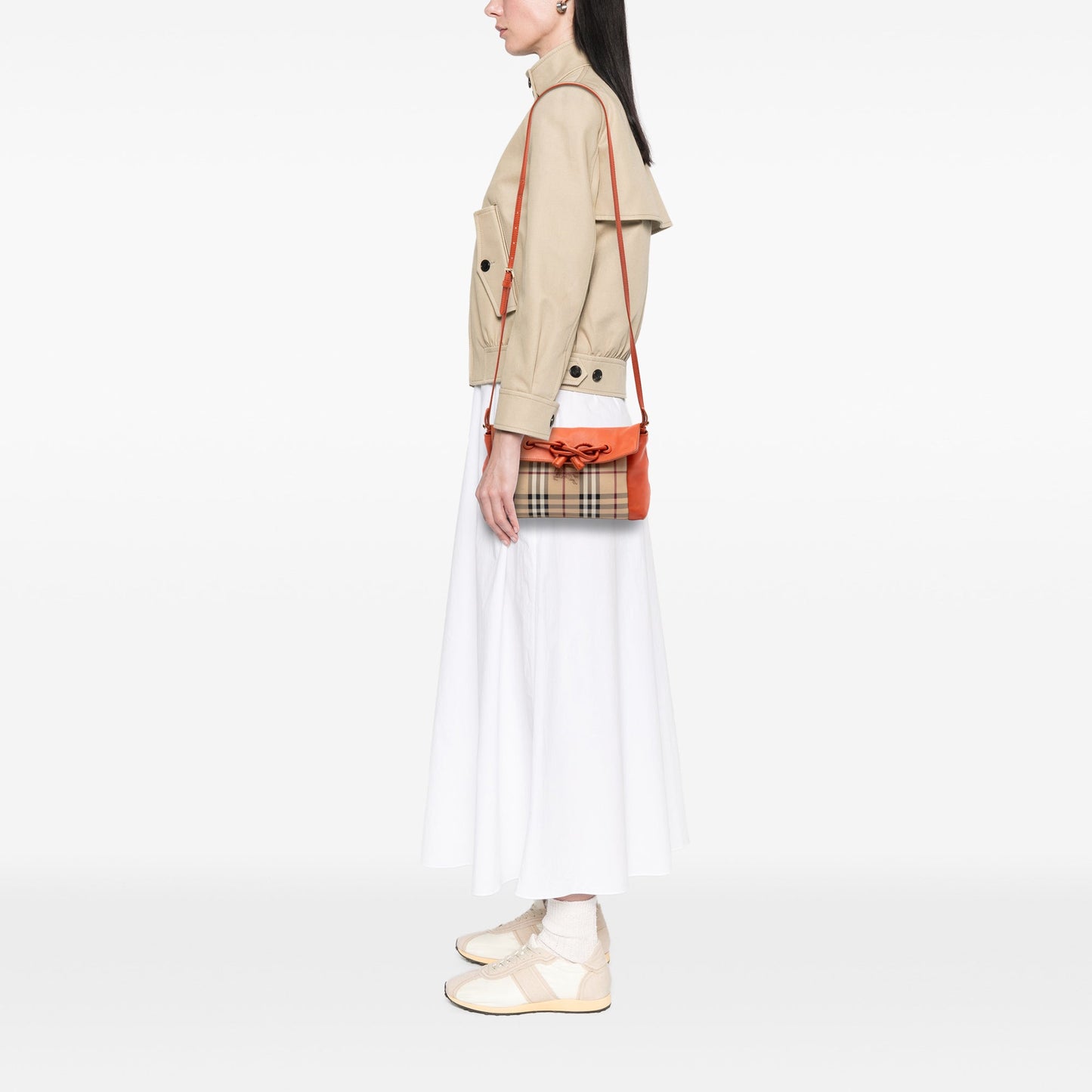 Burberry Haymarket Check Coated Canvas Leah Crossbody