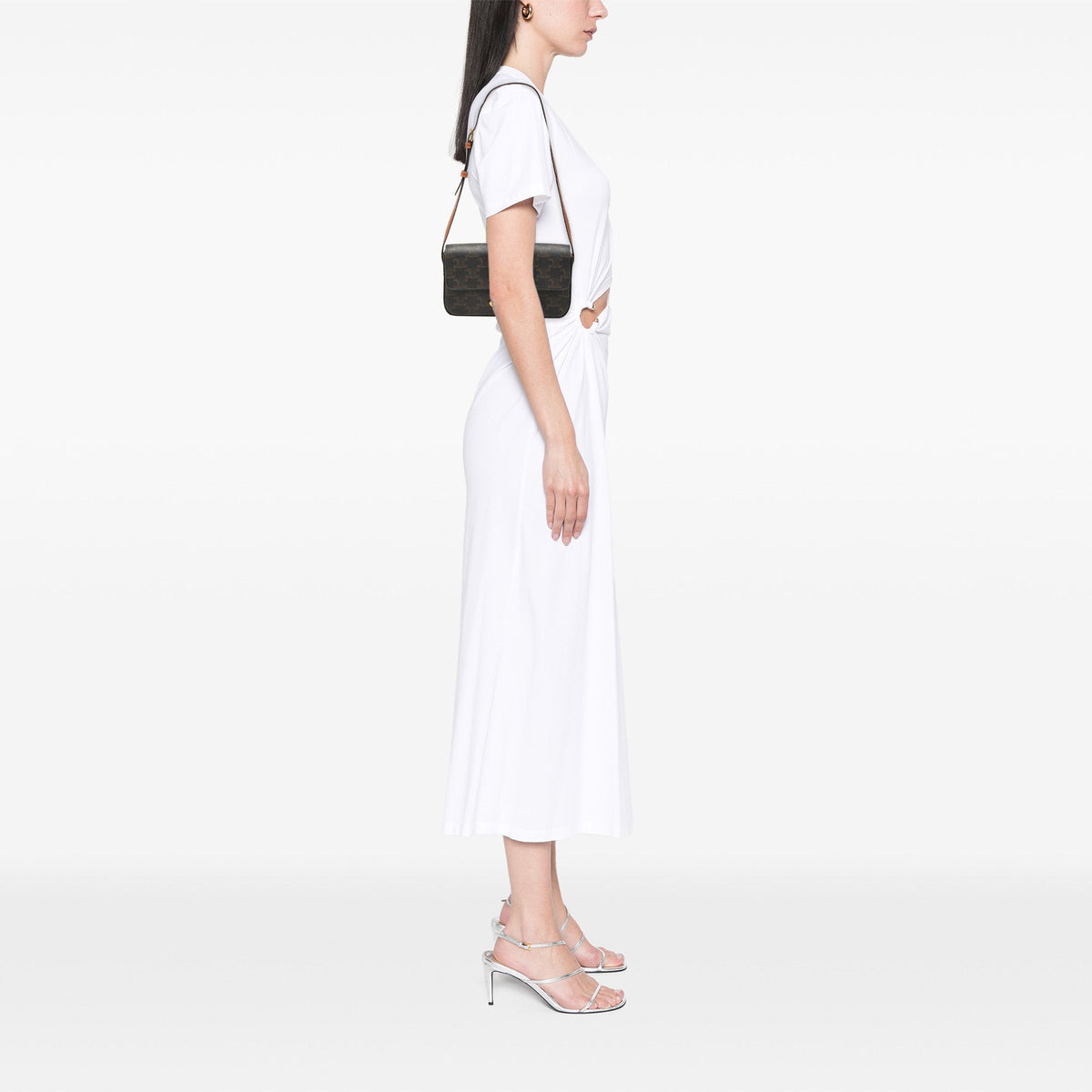 Celine Triomphe Coated Canvas Claude Shoulder Bag