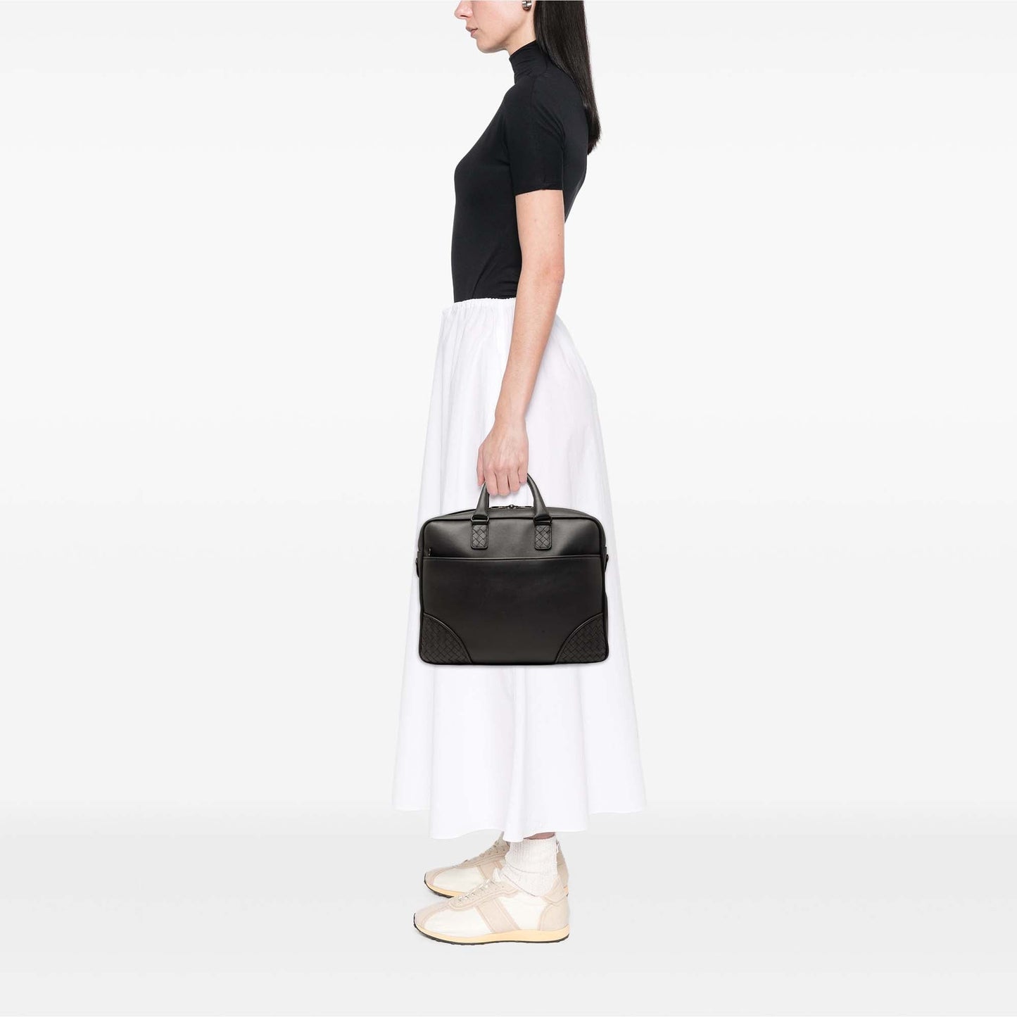 Bottega Veneta Intrecciato Trimmed Leather Briefcase
