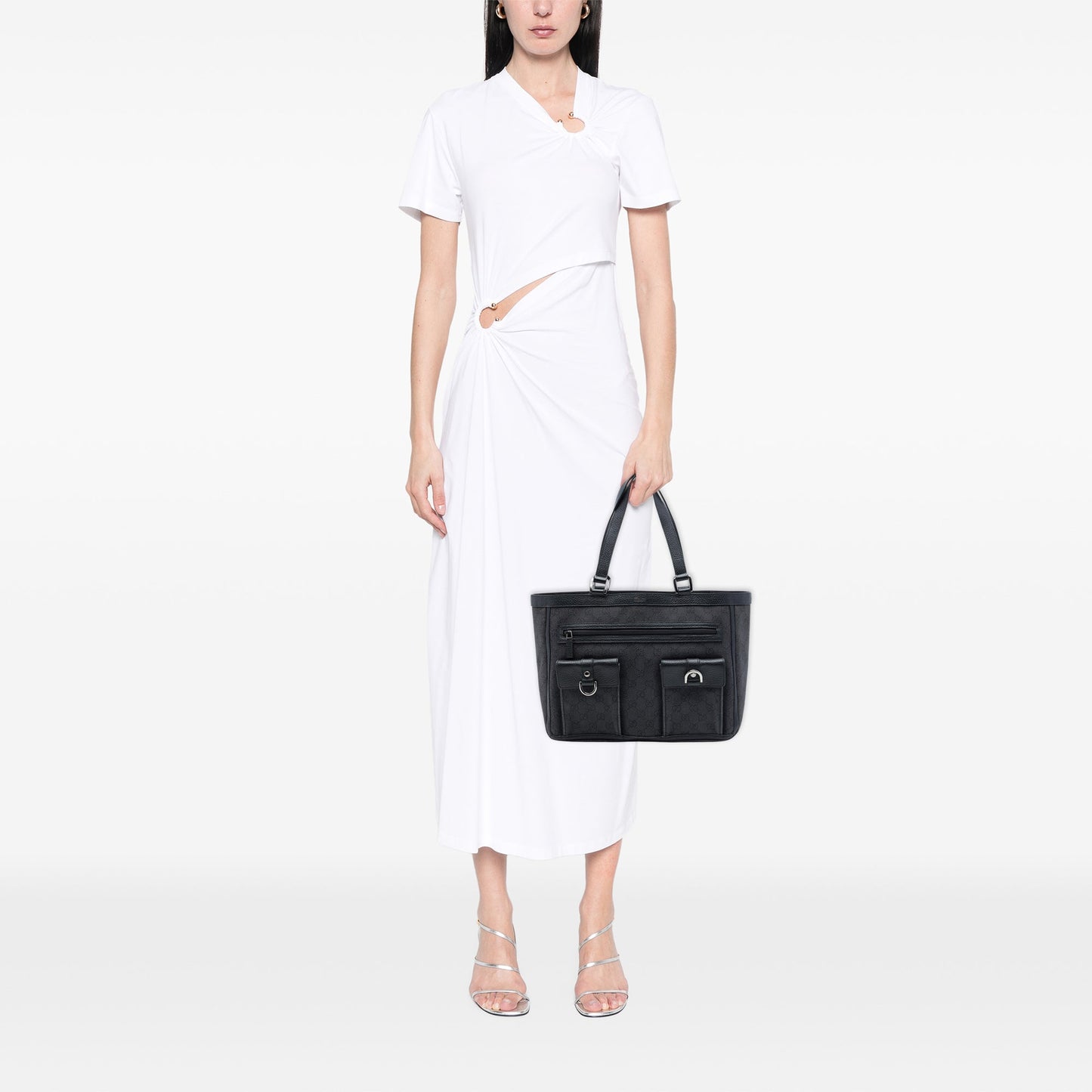 Gucci GG Denim Abbey D Ring Pocket Tote