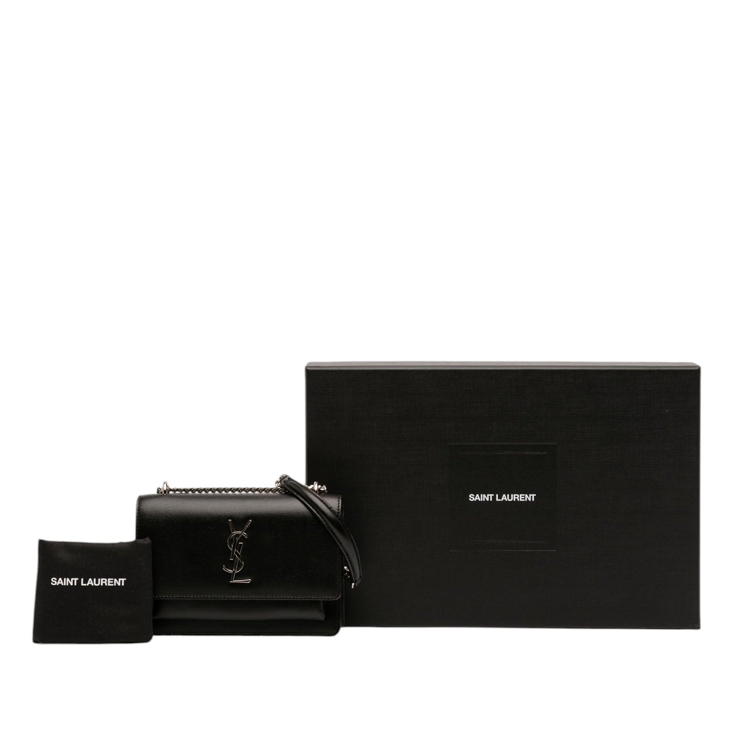 Saint Laurent Mini Leather Monogram Sunset Wallet on Chain