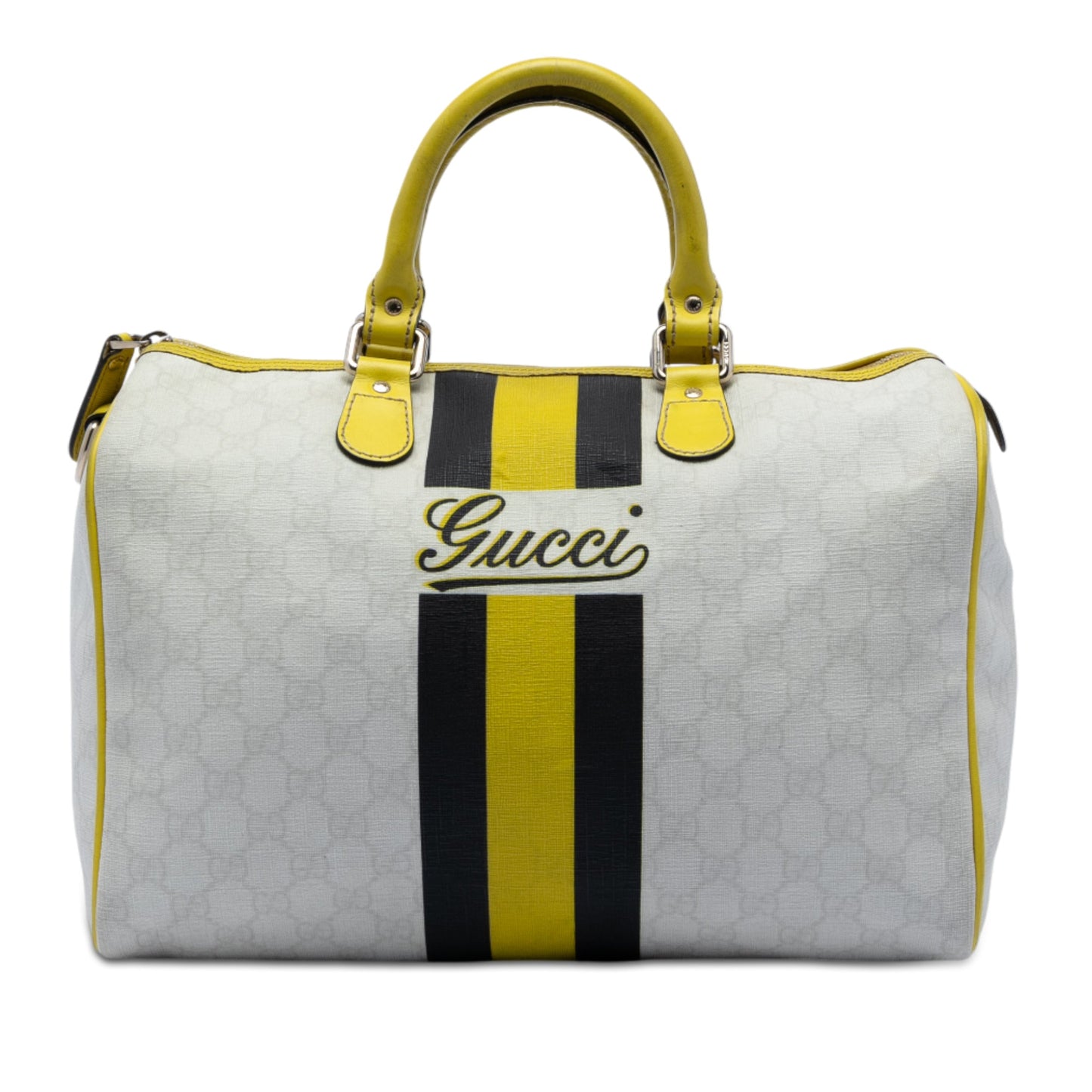 Gucci Medium GG Supreme Joy Web Boston Bag