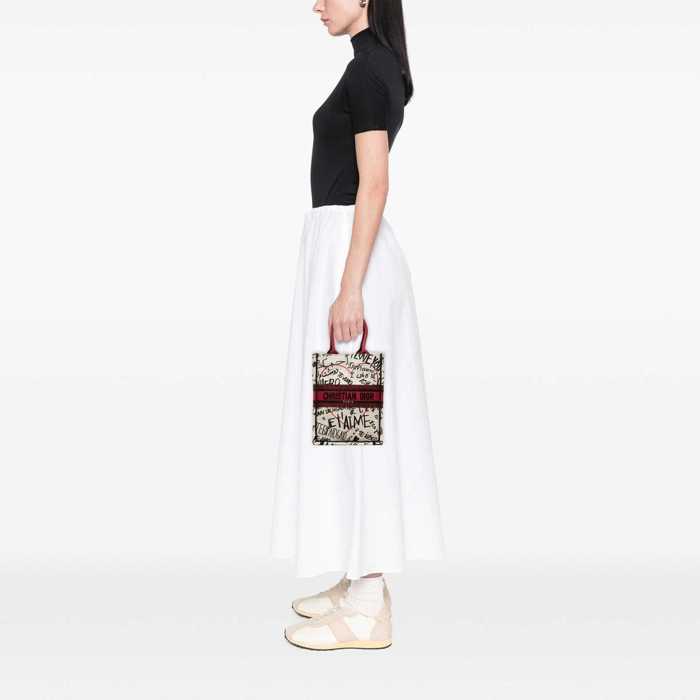 Dior DiorAmour Embroidered Canvas Graffiti Vertical Book Tote