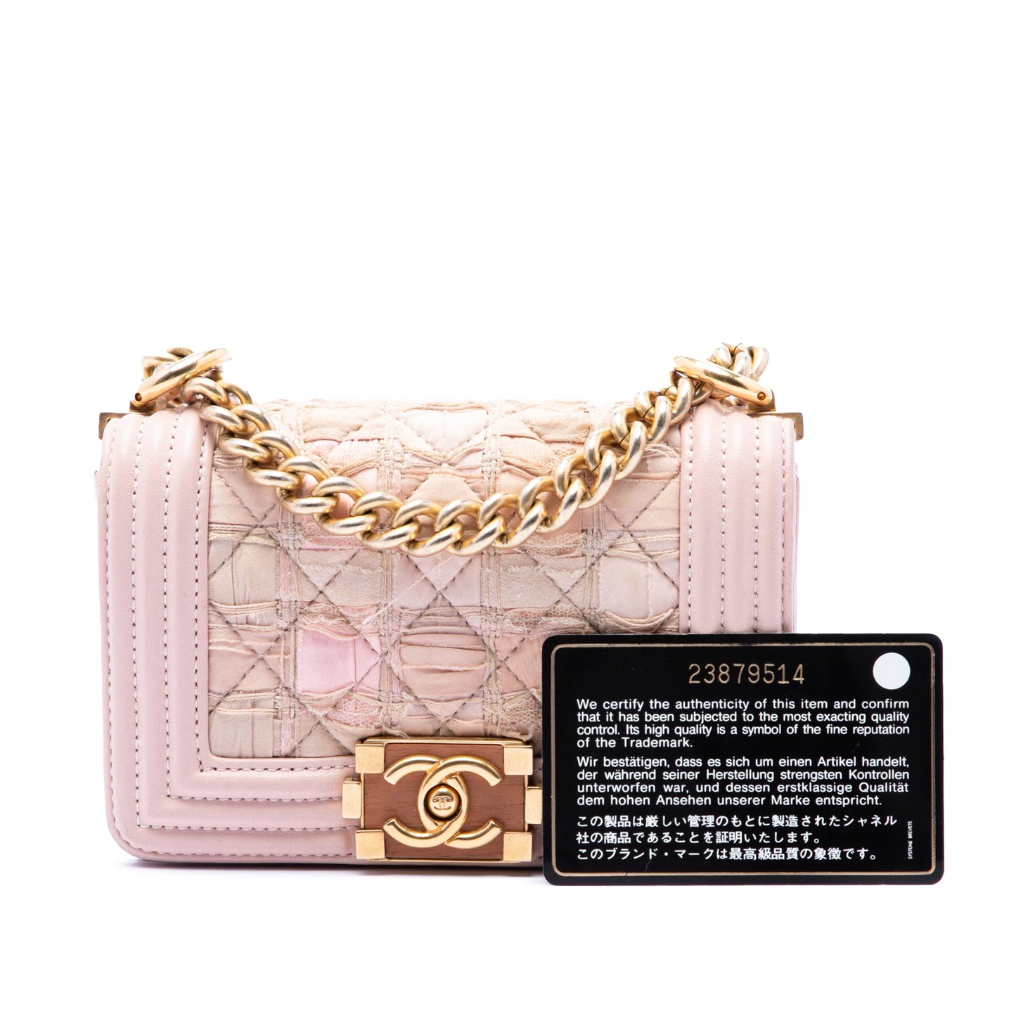 Chanel Mini Quilted Tweed and Lambskin Boy Flap