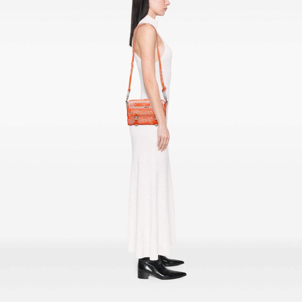 Dior Small Embroidered Canvas Toile de Jouy Diorcamp Messenger Bag — Orange