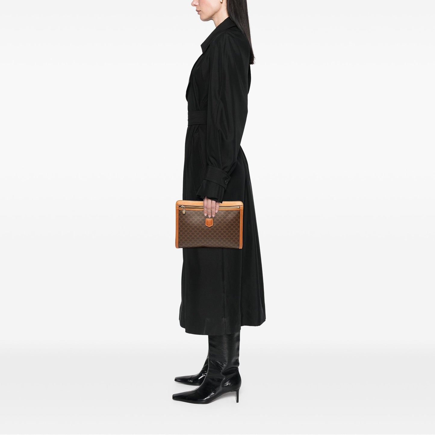 Celine Macadam Coated Canvas Clutch