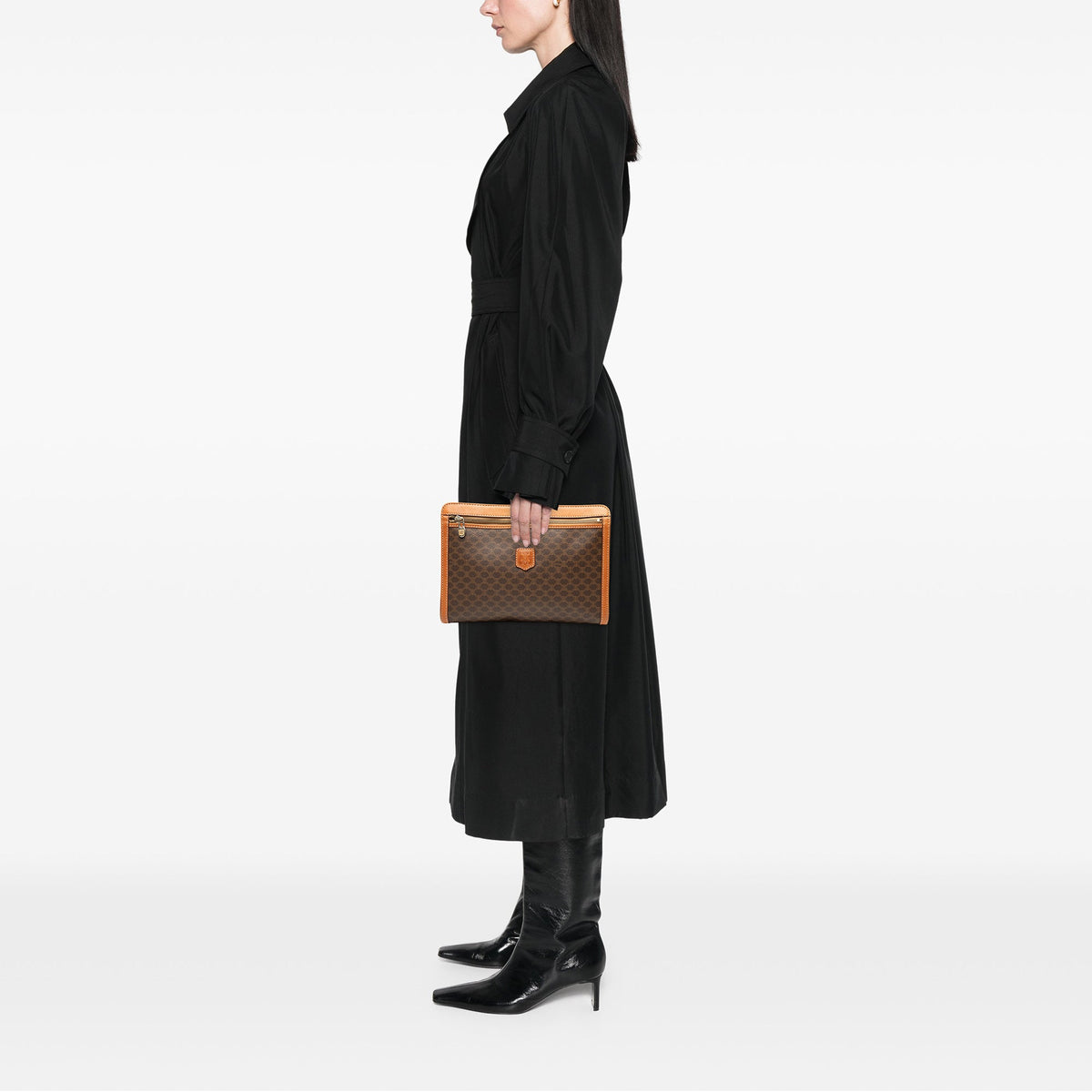 Celine Macadam Coated Canvas Clutch