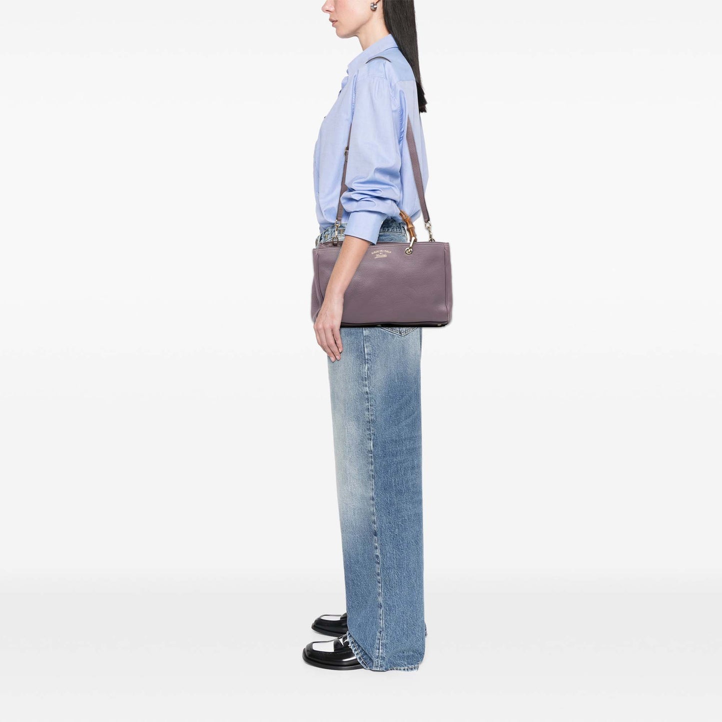 Gucci Medium Calfskin Bamboo Shopper Satchel