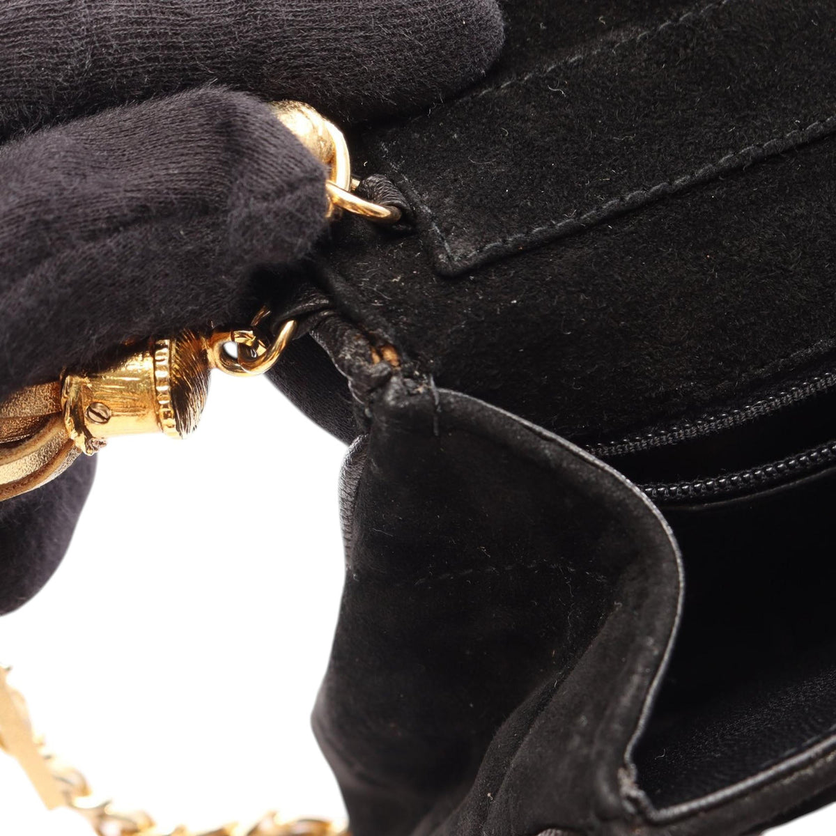 Chanel CC Suede Tassel Crossbody — Black