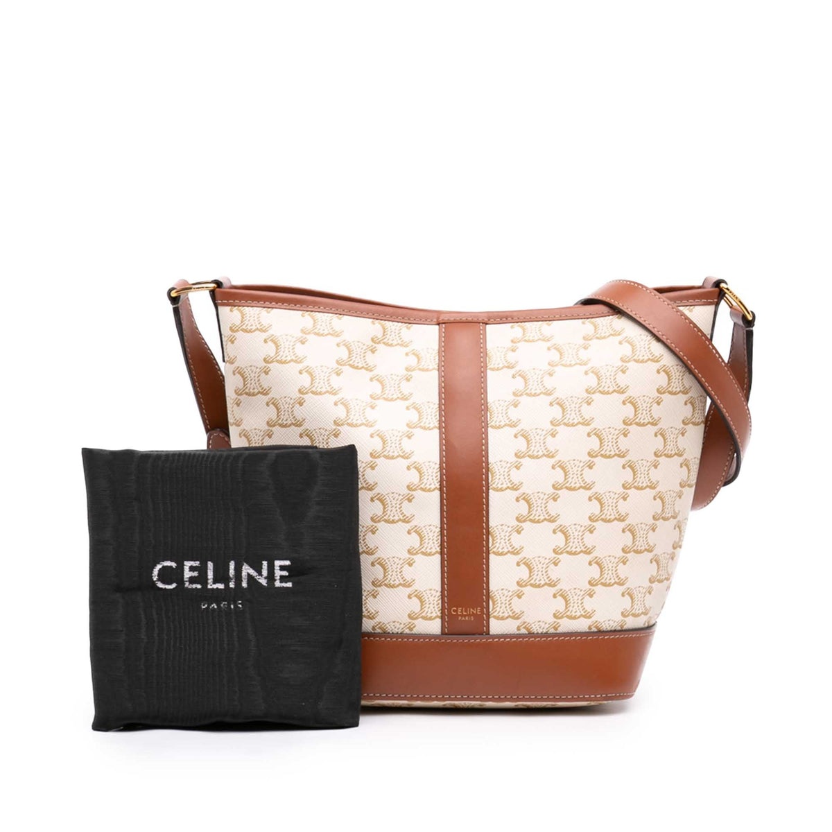 Celine Small Triomphe Coated Canvas Bucket Bag