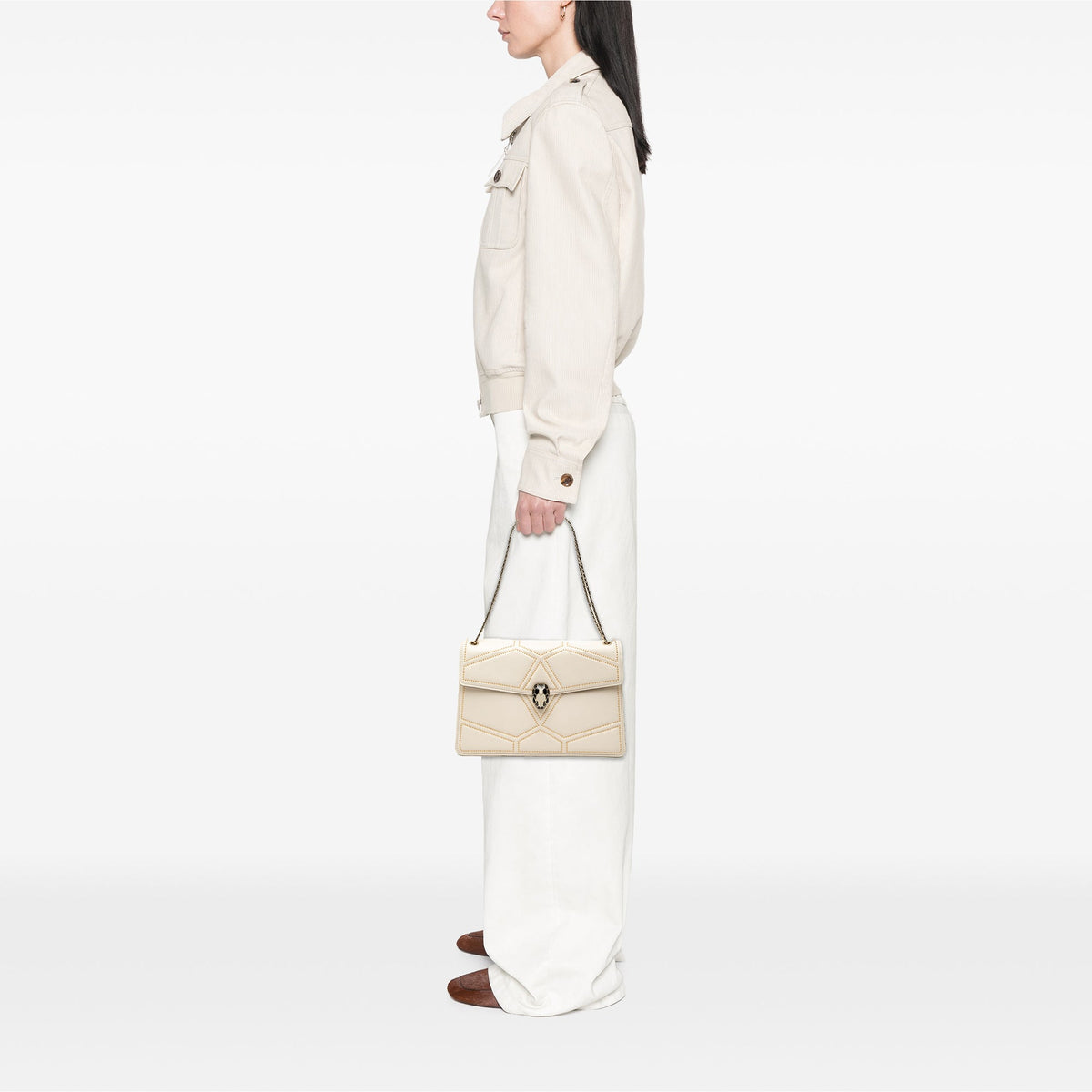 Bvlgari Studded Leather Diamond Blast Serpenti Forever Crossbody