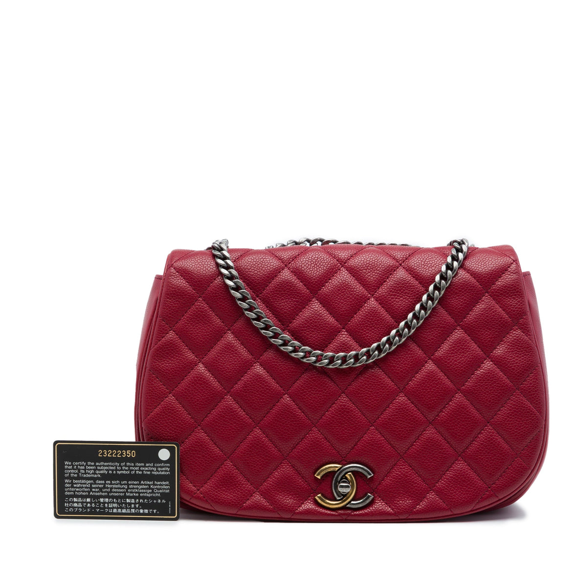 Chanel Medium Quilted Caviar Casual Pocket Flap — Red
