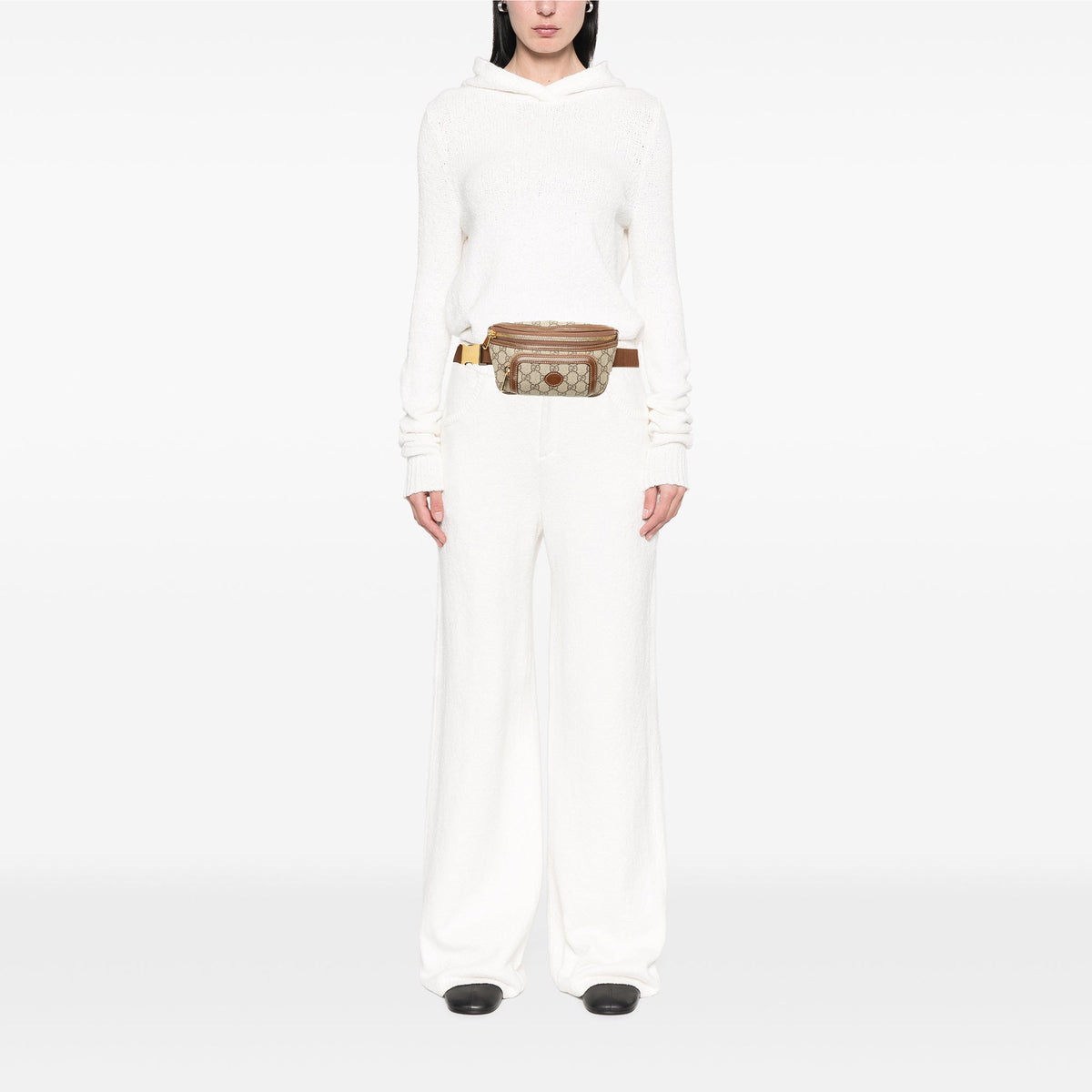 Gucci GG Supreme Interlocking G Belt Bag — Beige