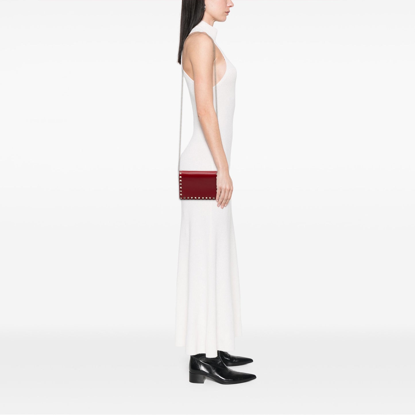 Valentino Leather Rockstud Chain Pouch