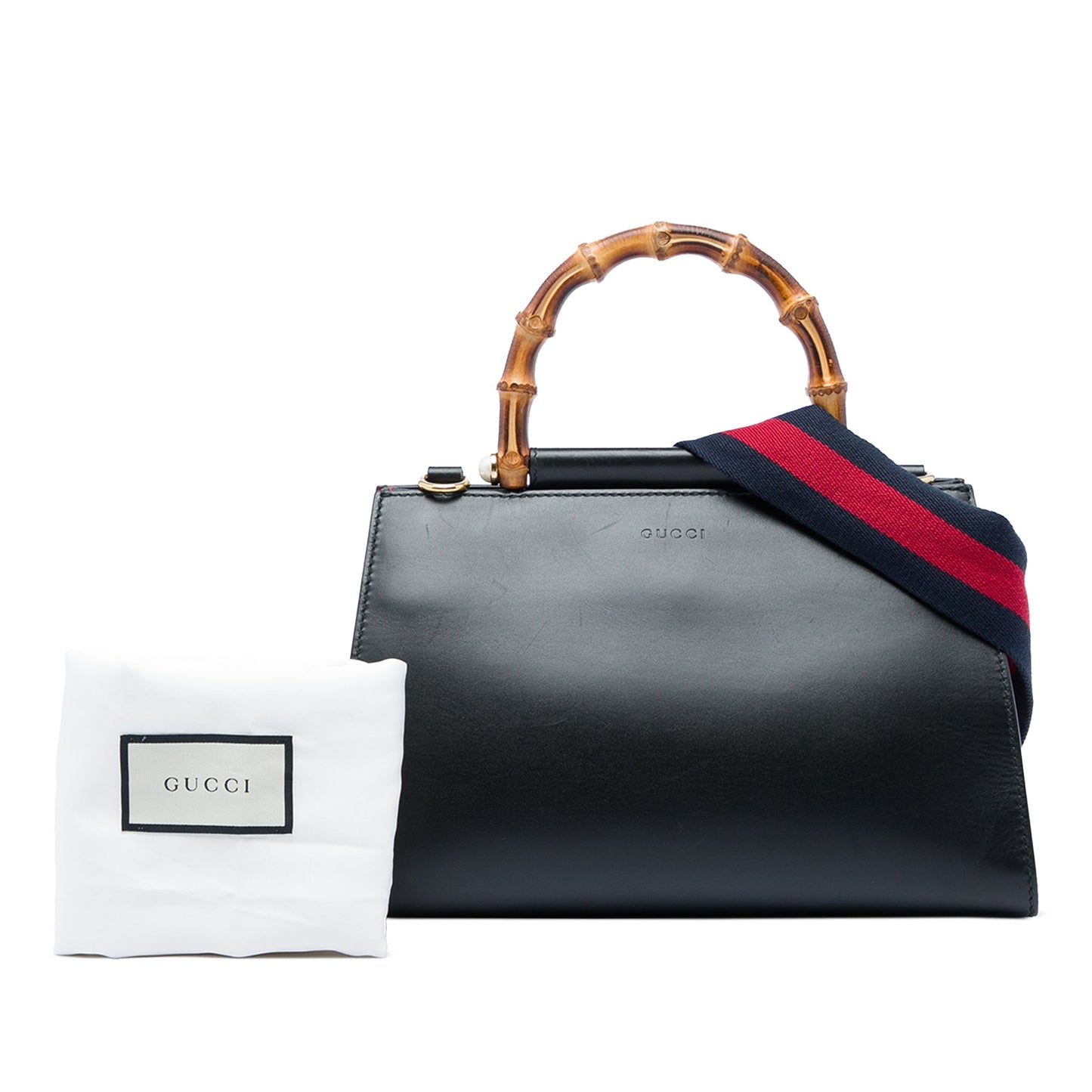 Gucci Small Calfskin Bamboo Web Nymphaea Satchel