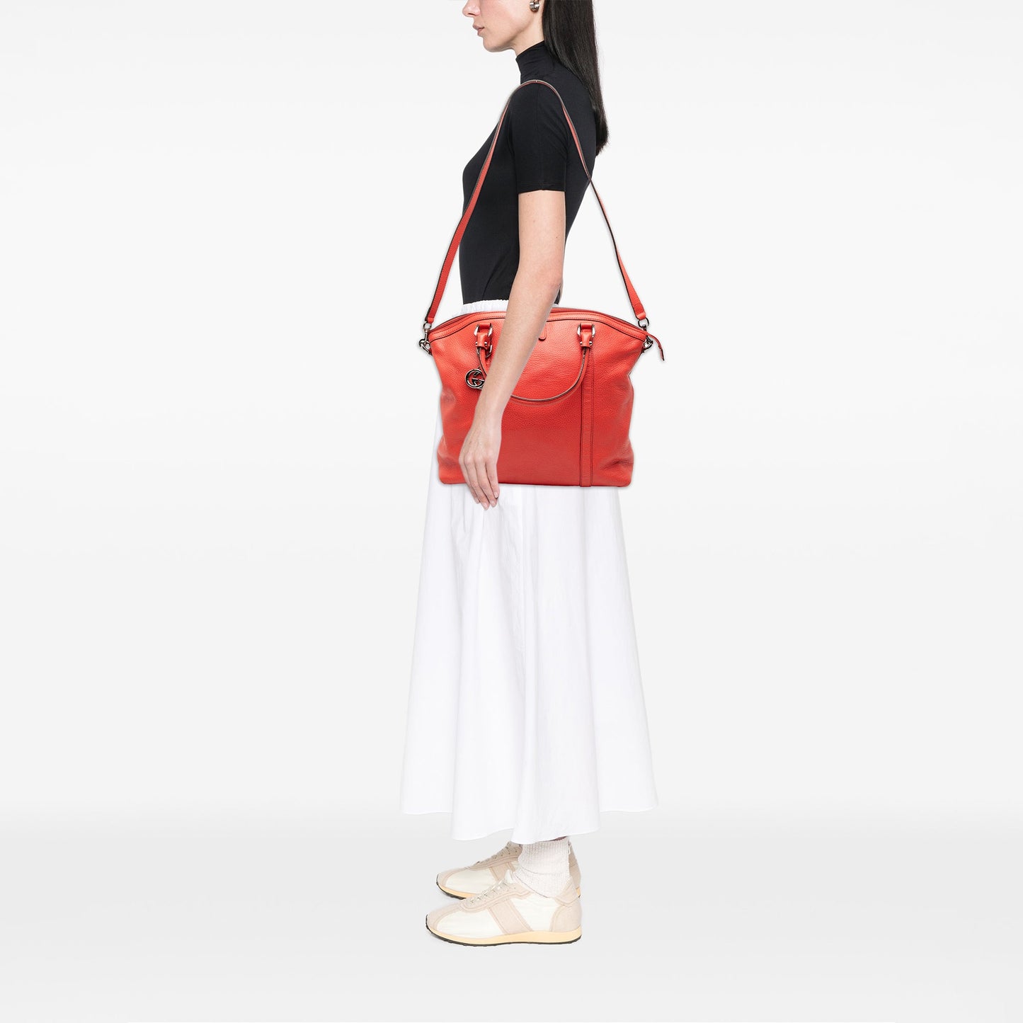 Gucci Large Leather Charm Dome Satchel