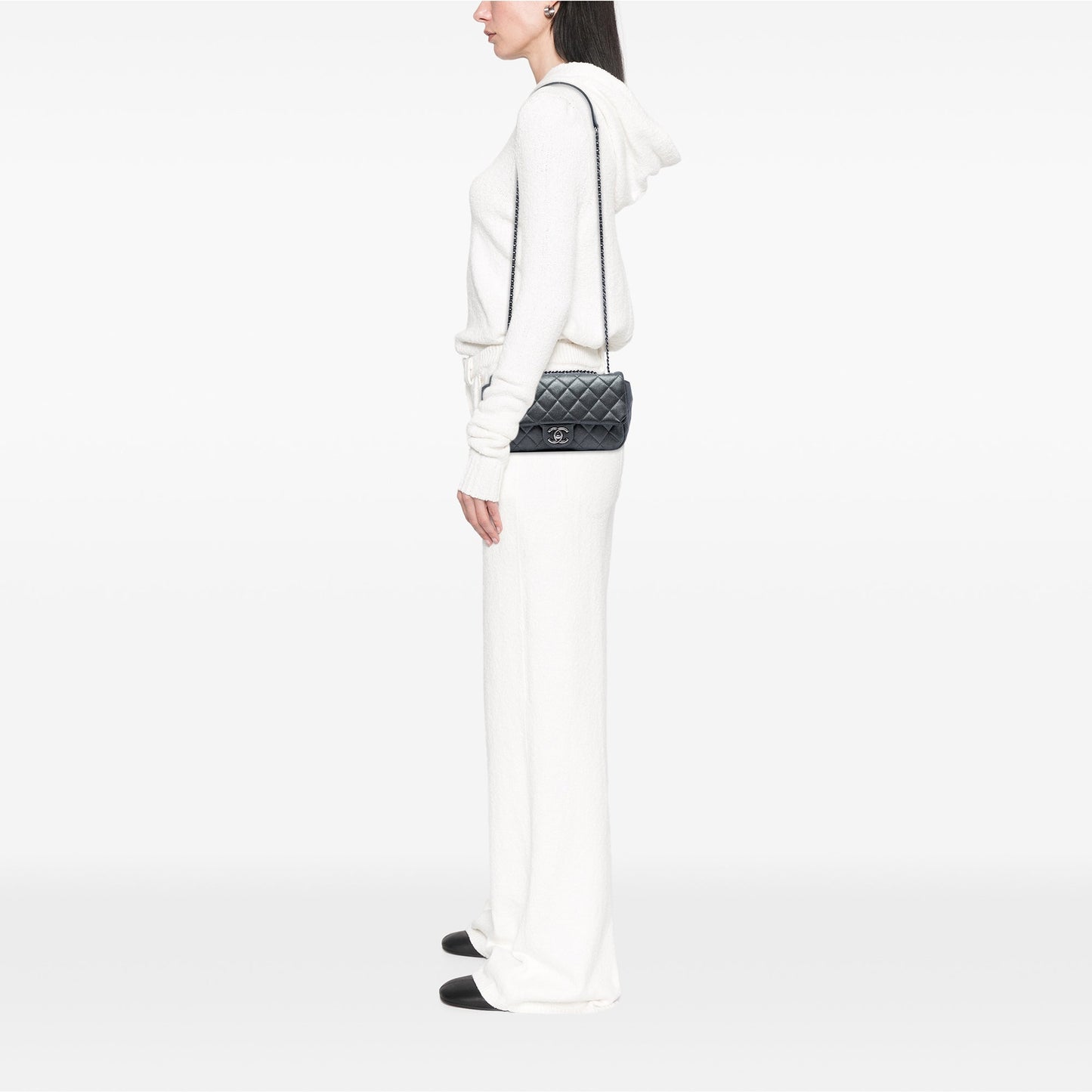 Chanel Medium Iridescent Quilted Goatskin CC Eyelet Flap