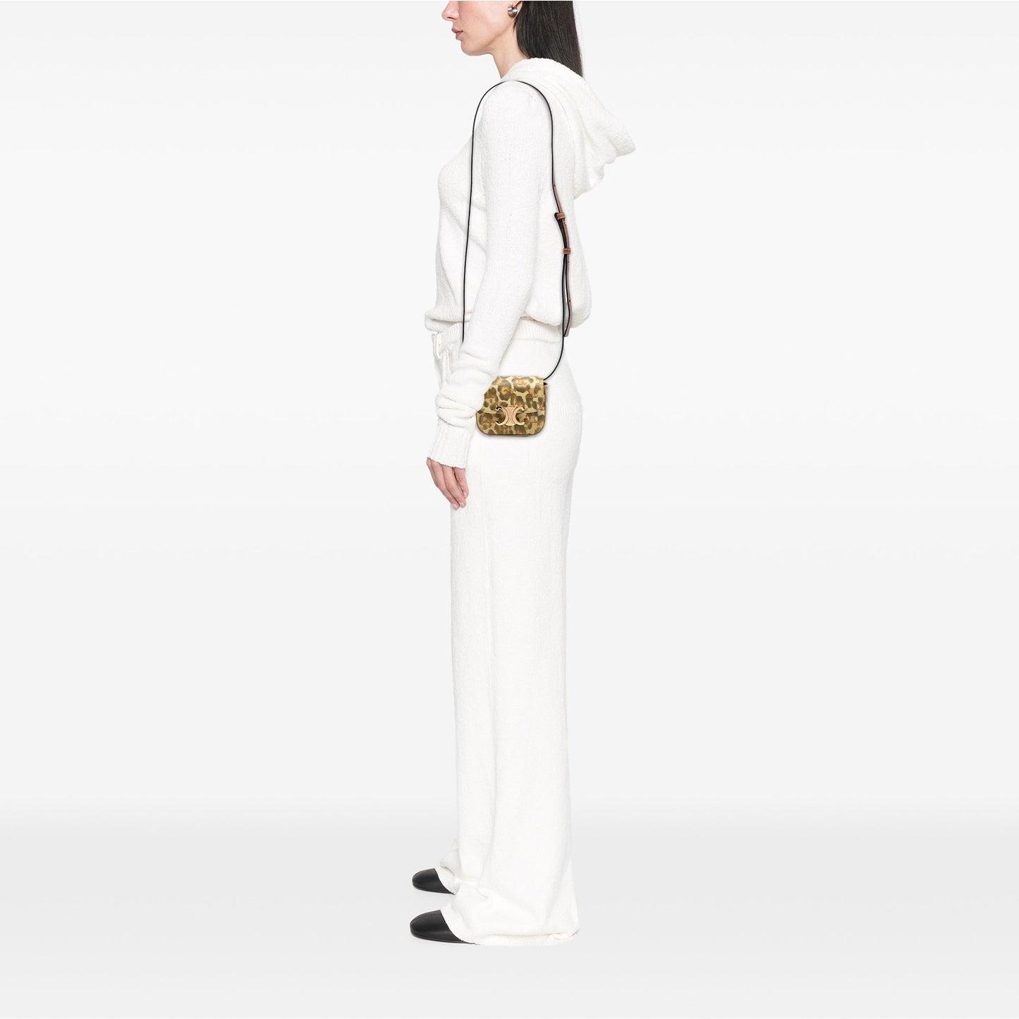 Celine Mini Calfskin Leopard Print Claude Crossbody