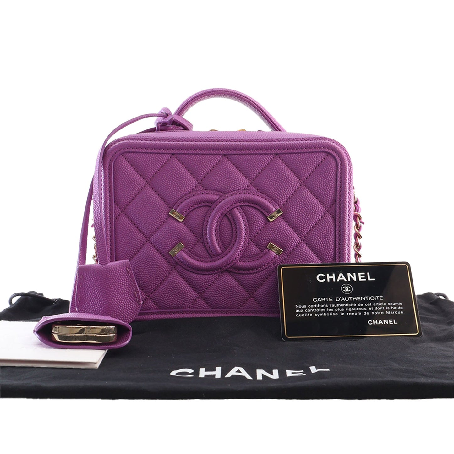 Chanel Small Caviar CC Filigree Vanity Case