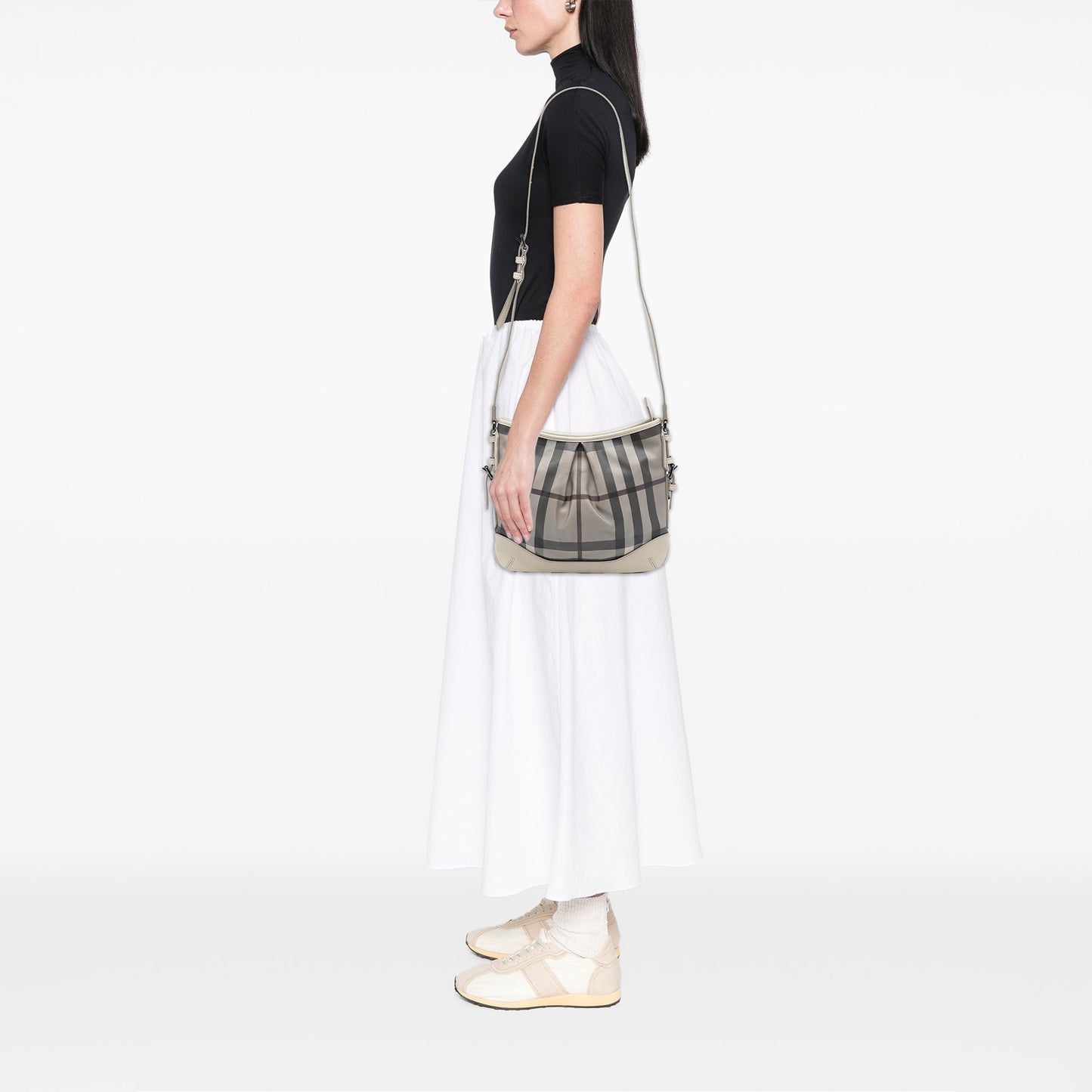 Burberry Smoke Check Coated Canvas Hartham Crossbody