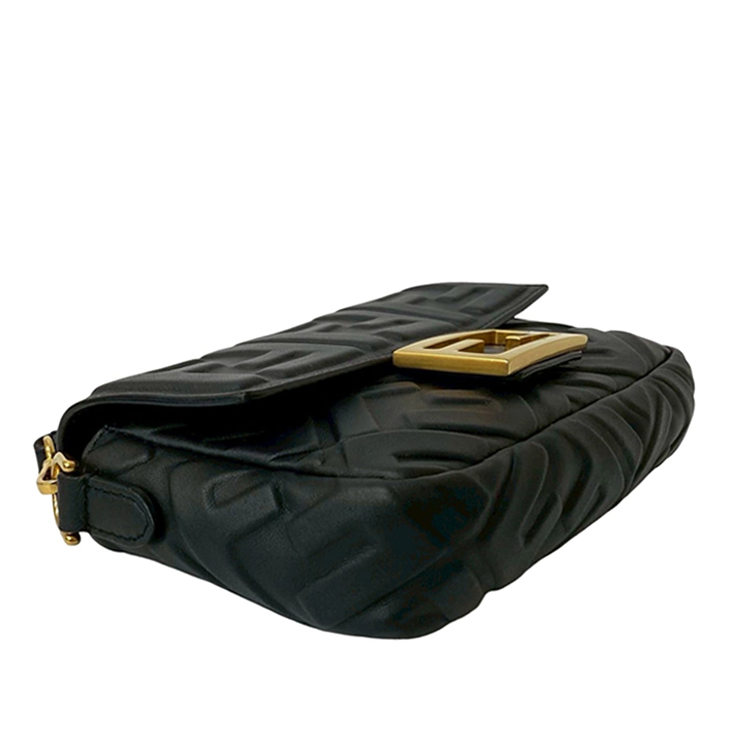 Fendi Mini Zucca Embossed Leather Baguette Satchel