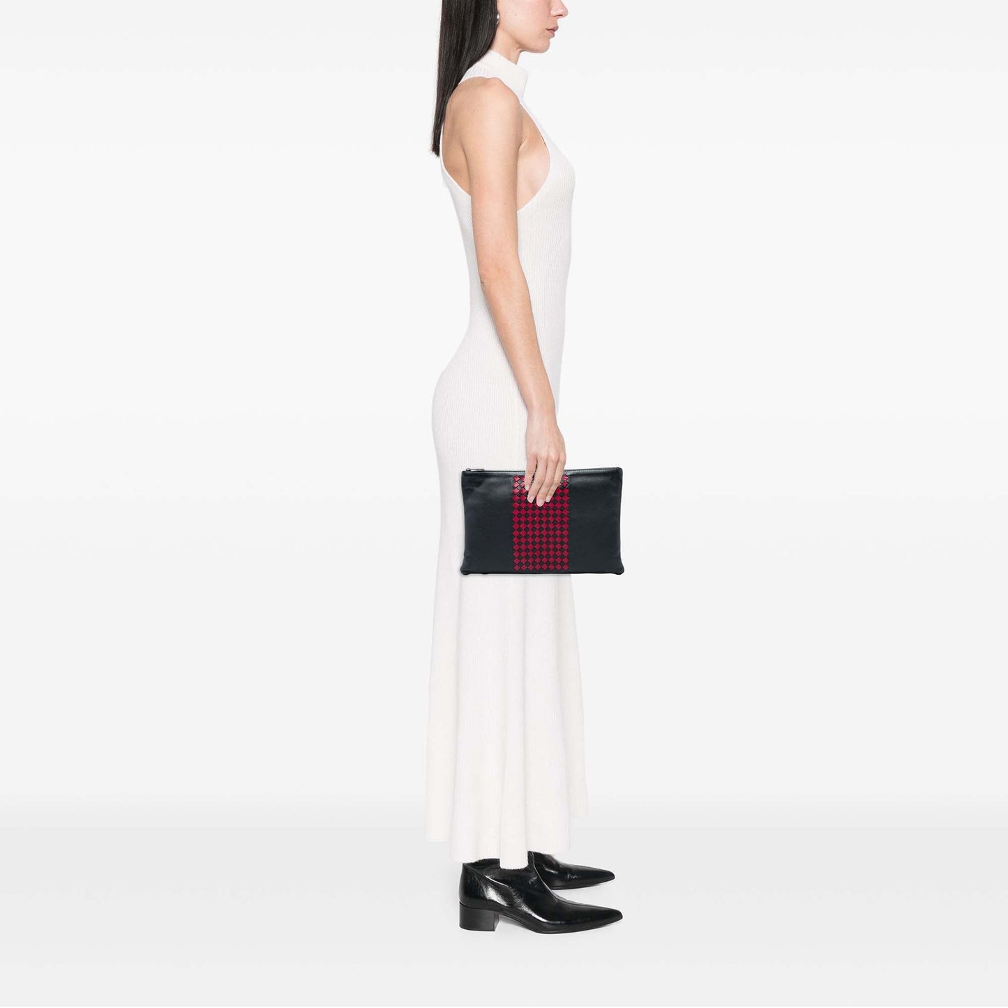 Bottega Veneta Intrecciato Trimmed Bicolor Nappa Clutch