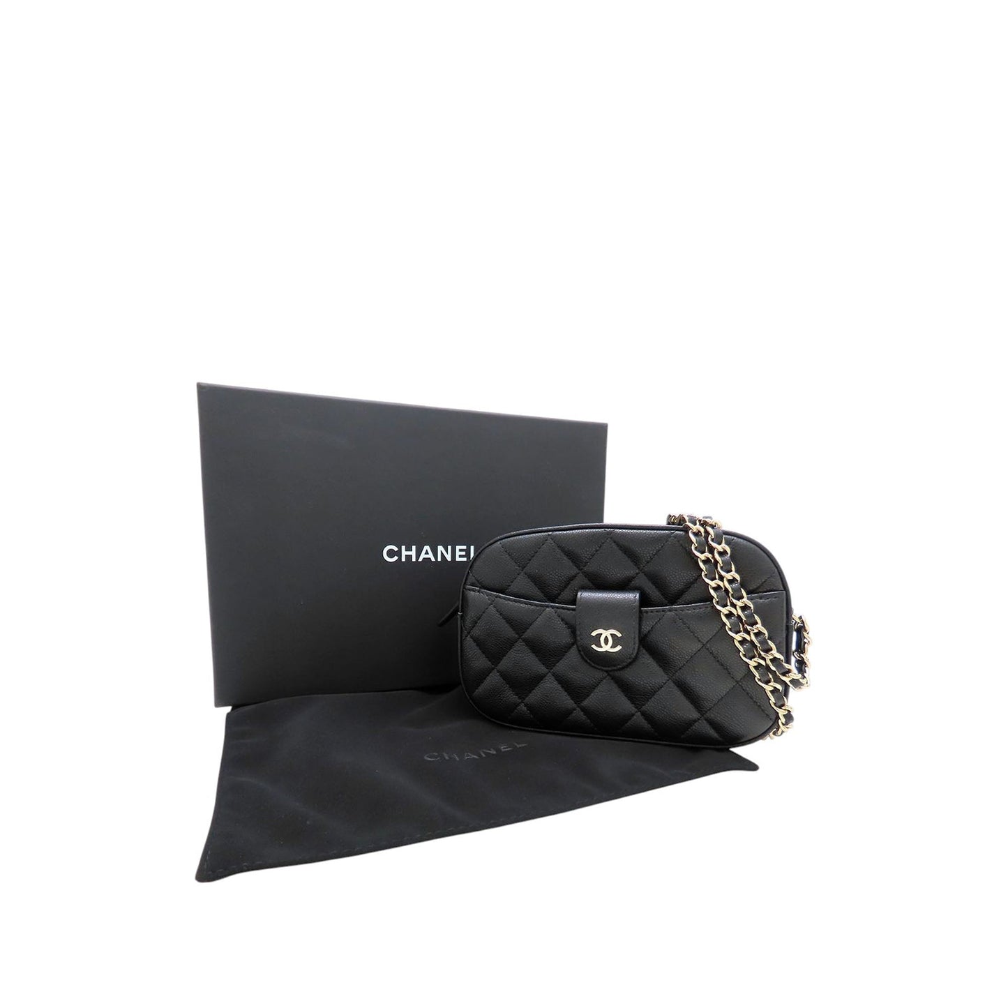 Chanel CC Quilted Caviar Camera Bag