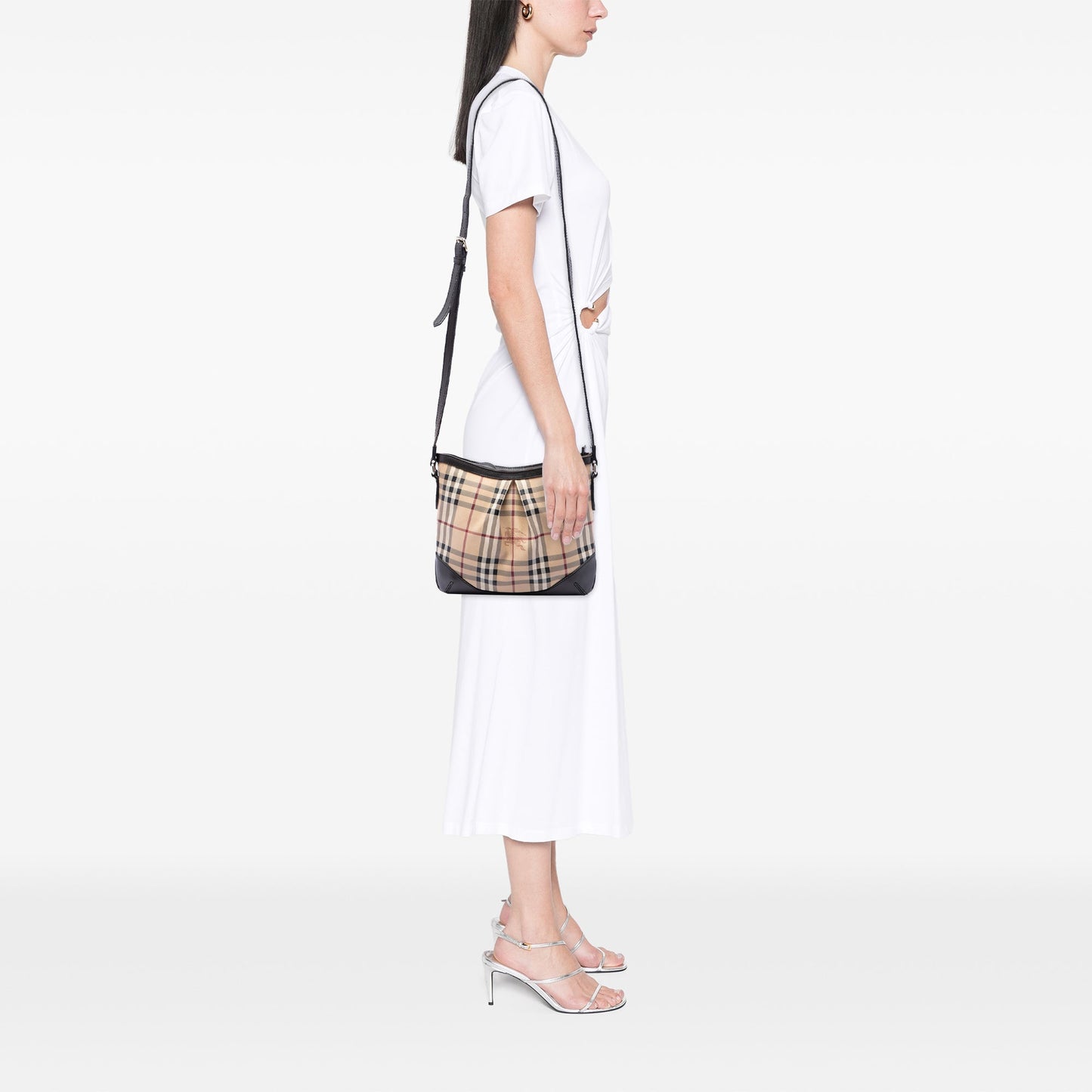 Burberry Medium Haymarket Check Coated Canvas Hartham Crossbody