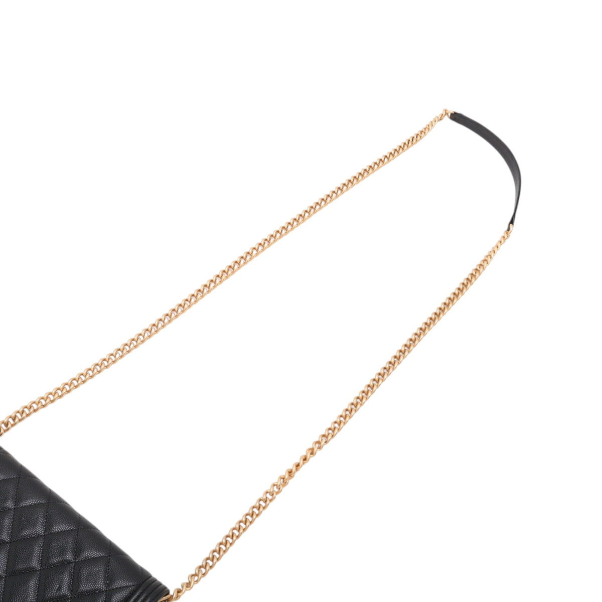 Chanel Quilted Caviar Boy Wallet on Chain — Black