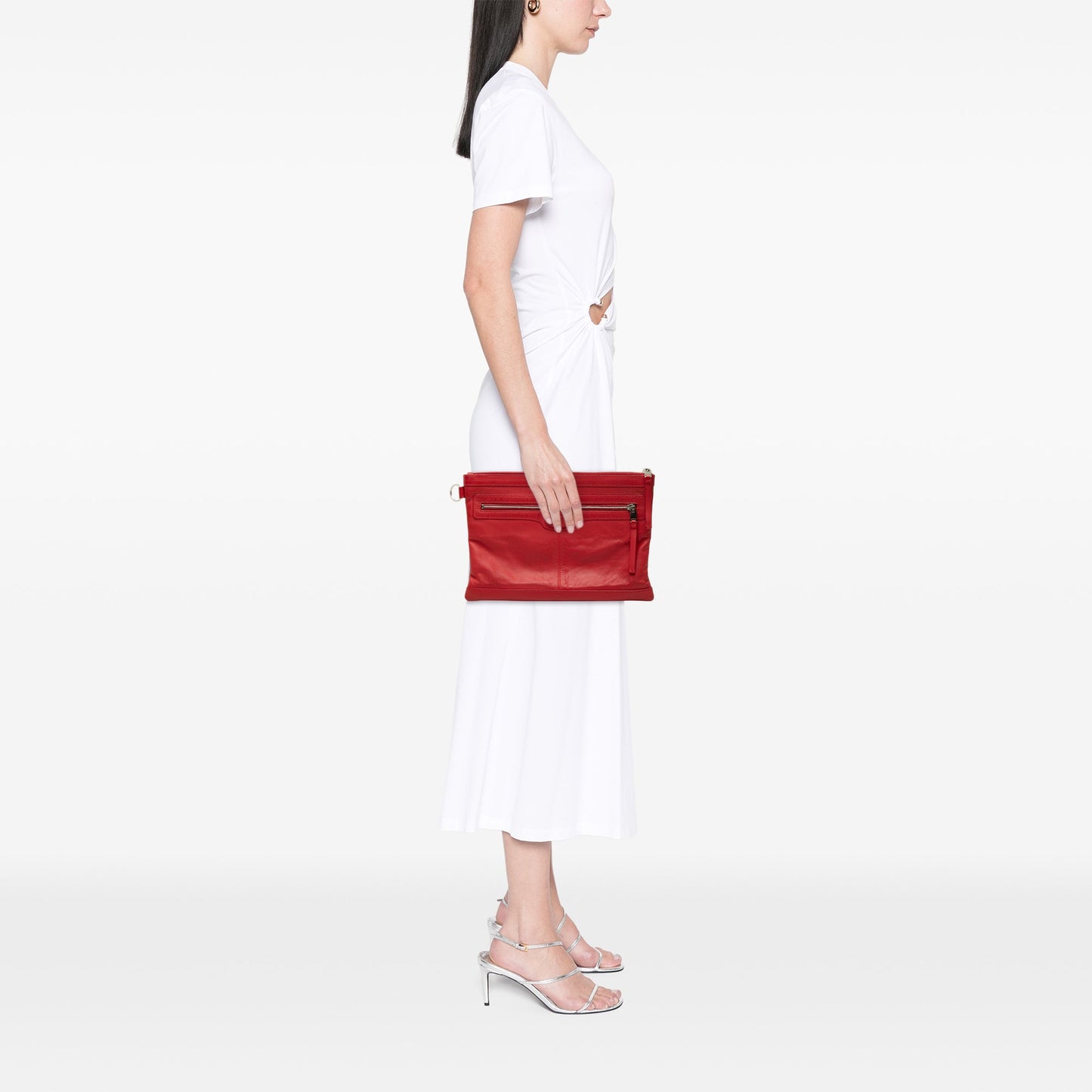 Balenciaga Lambskin Motocross Classic Clip M Clutch