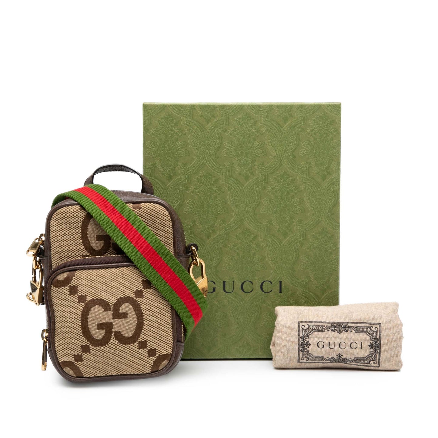 Gucci Micro Jumbo GG Canvas Web Top Handle Bag