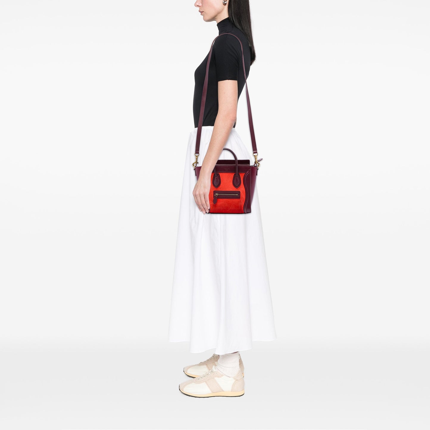 Celine Nano Tricolor Nubuck and Calfskin Luggage Tote