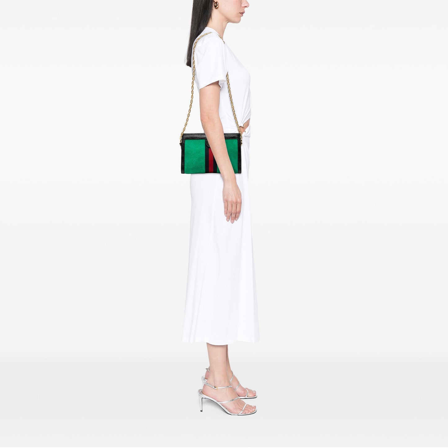 Gucci Small Suede Web Ophidia Chain Crossbody