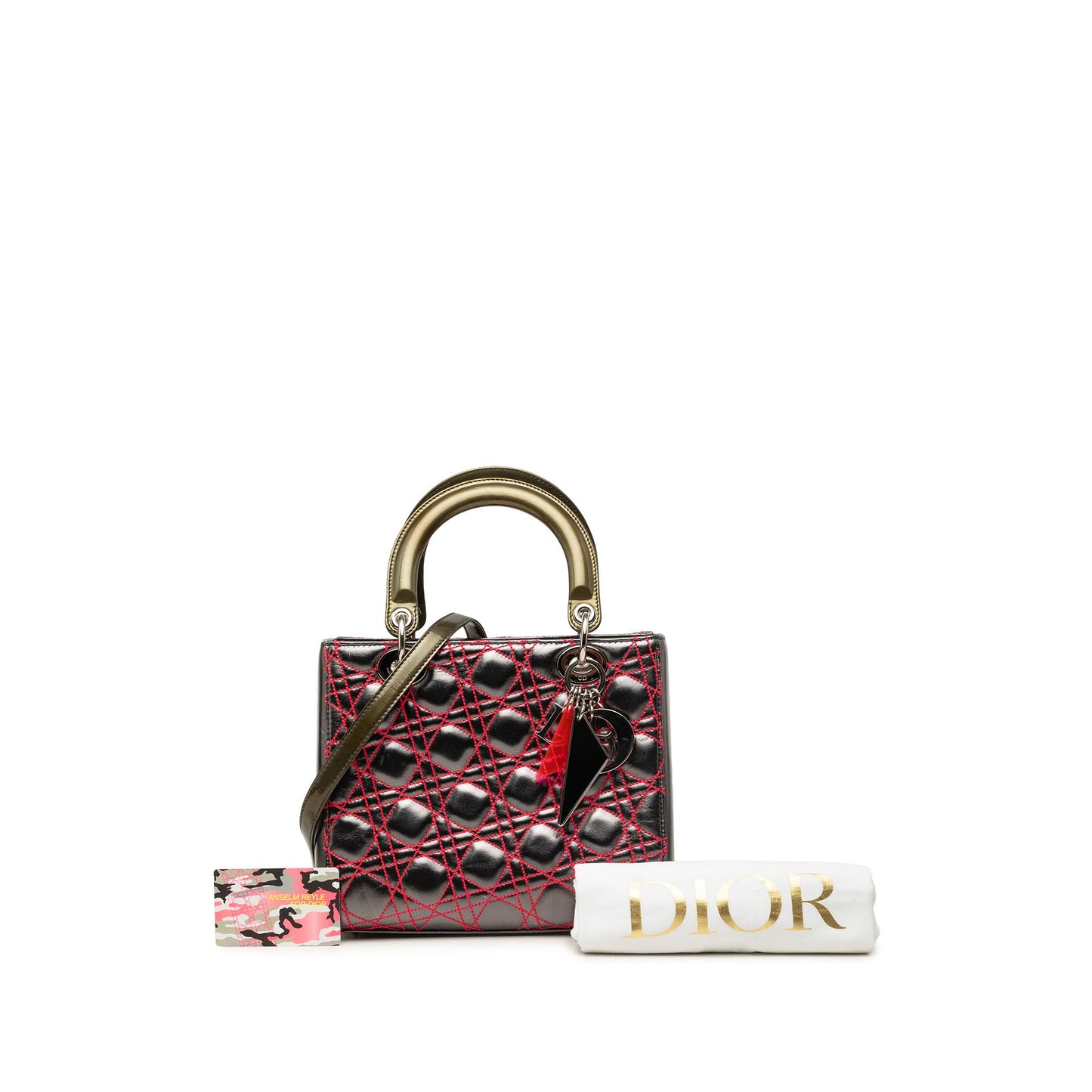 Dior Anselm Reyle Medium Metallic Lambskin Cannage Lady Dior