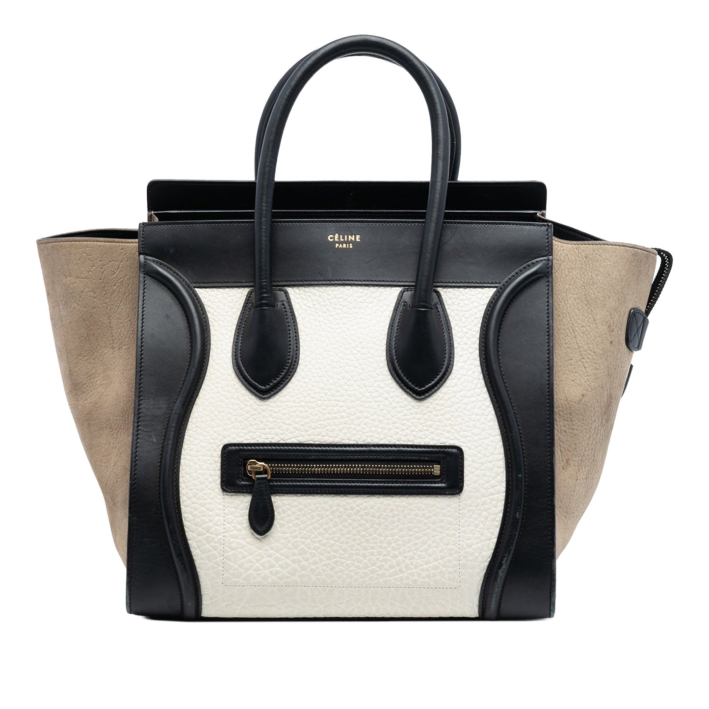 Celine Mini Tricolor Leather Luggage Tote