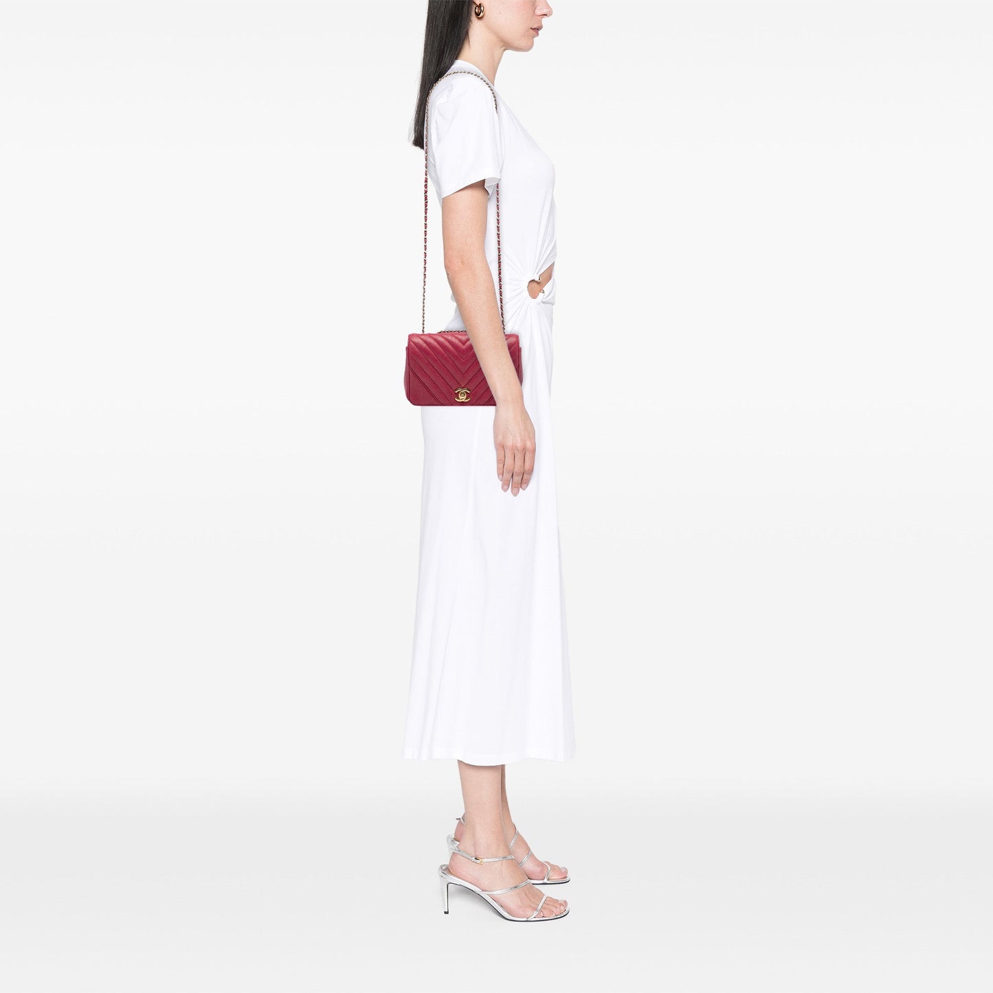 Chanel Small Chevron Iridescent Caviar Statement Flap
