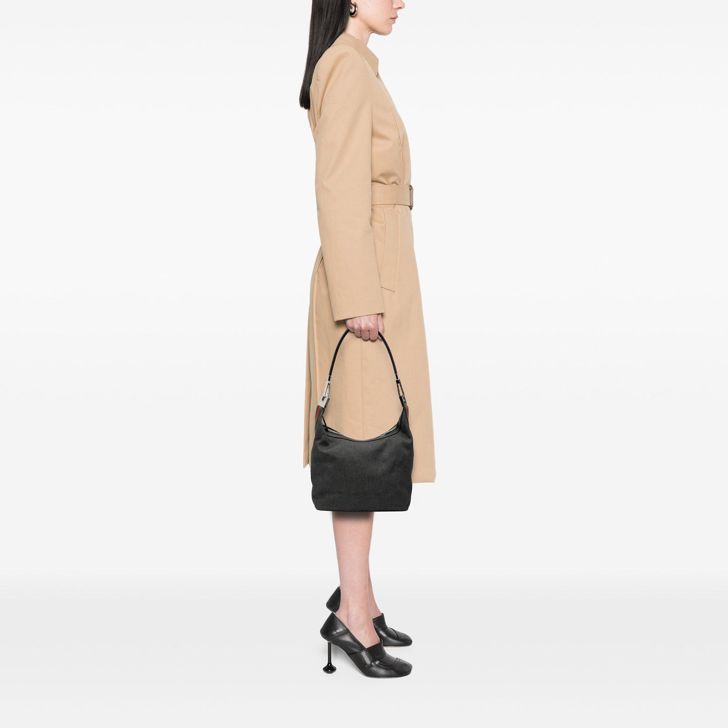 Gucci Denim Web Shoulder Bag