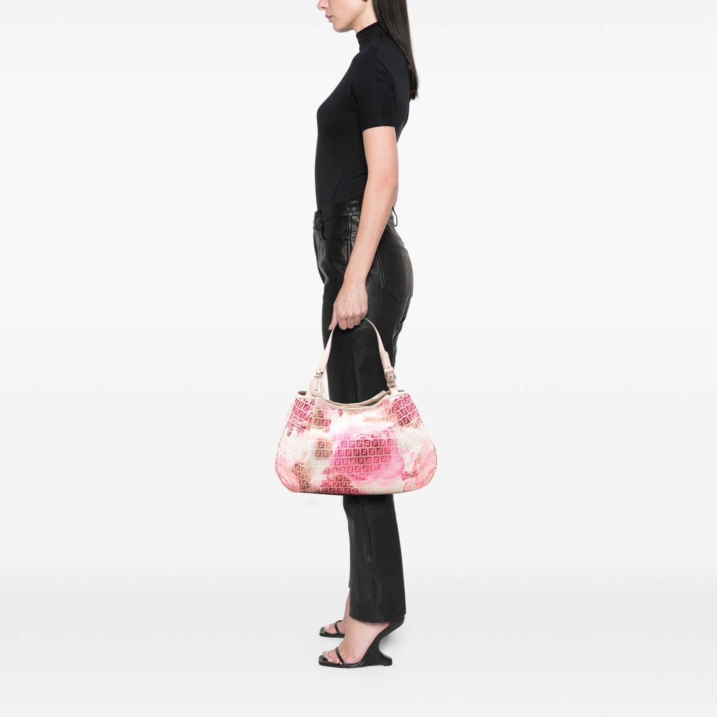 Fendi Zucchino Canvas Floral Tote