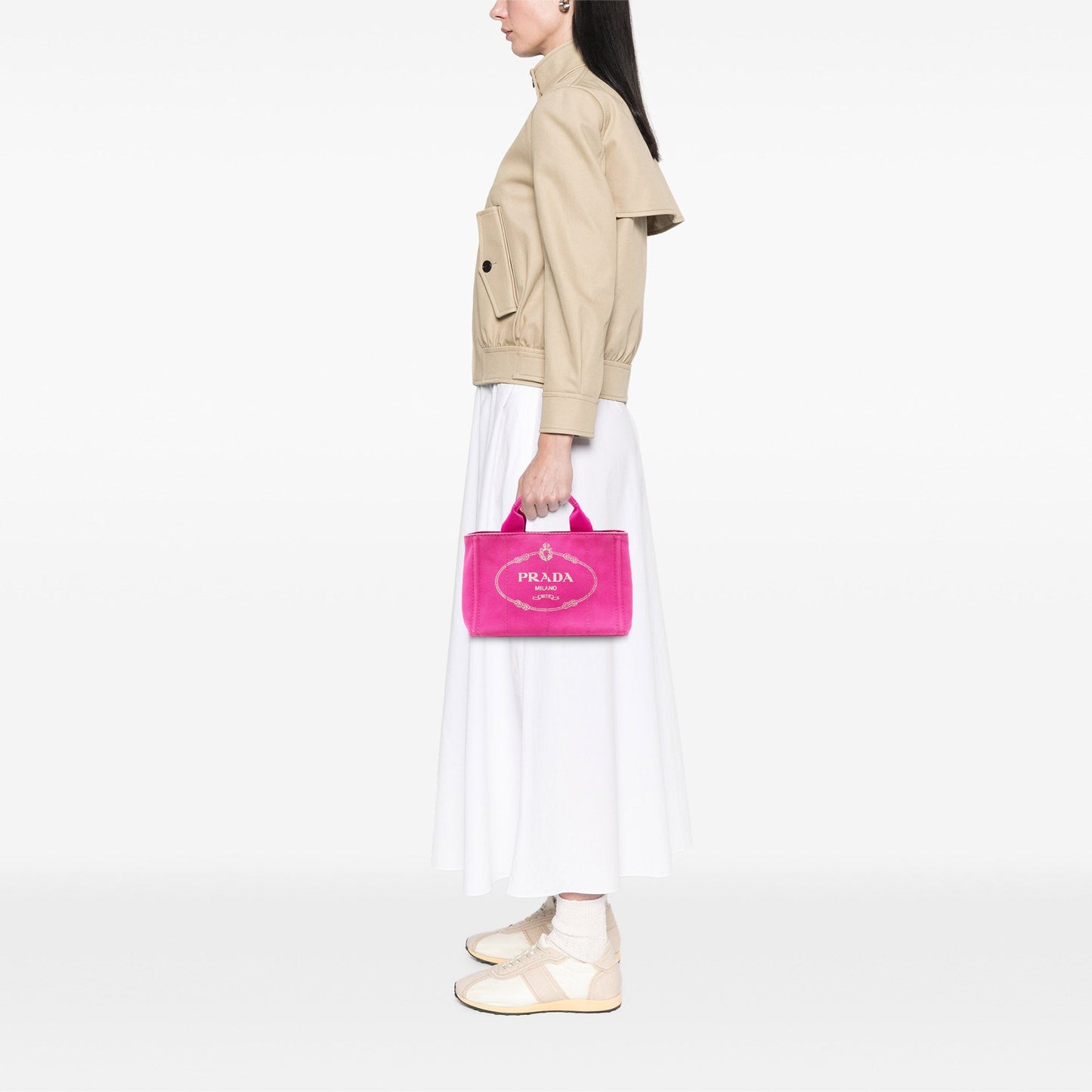 Prada Small Canvas Canapa Logo Tote