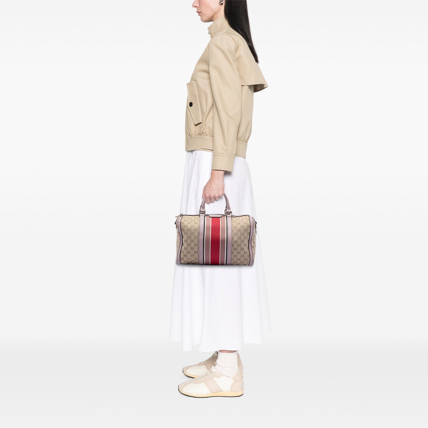 Gucci Medium GG Canvas Web Joy Boston Bag