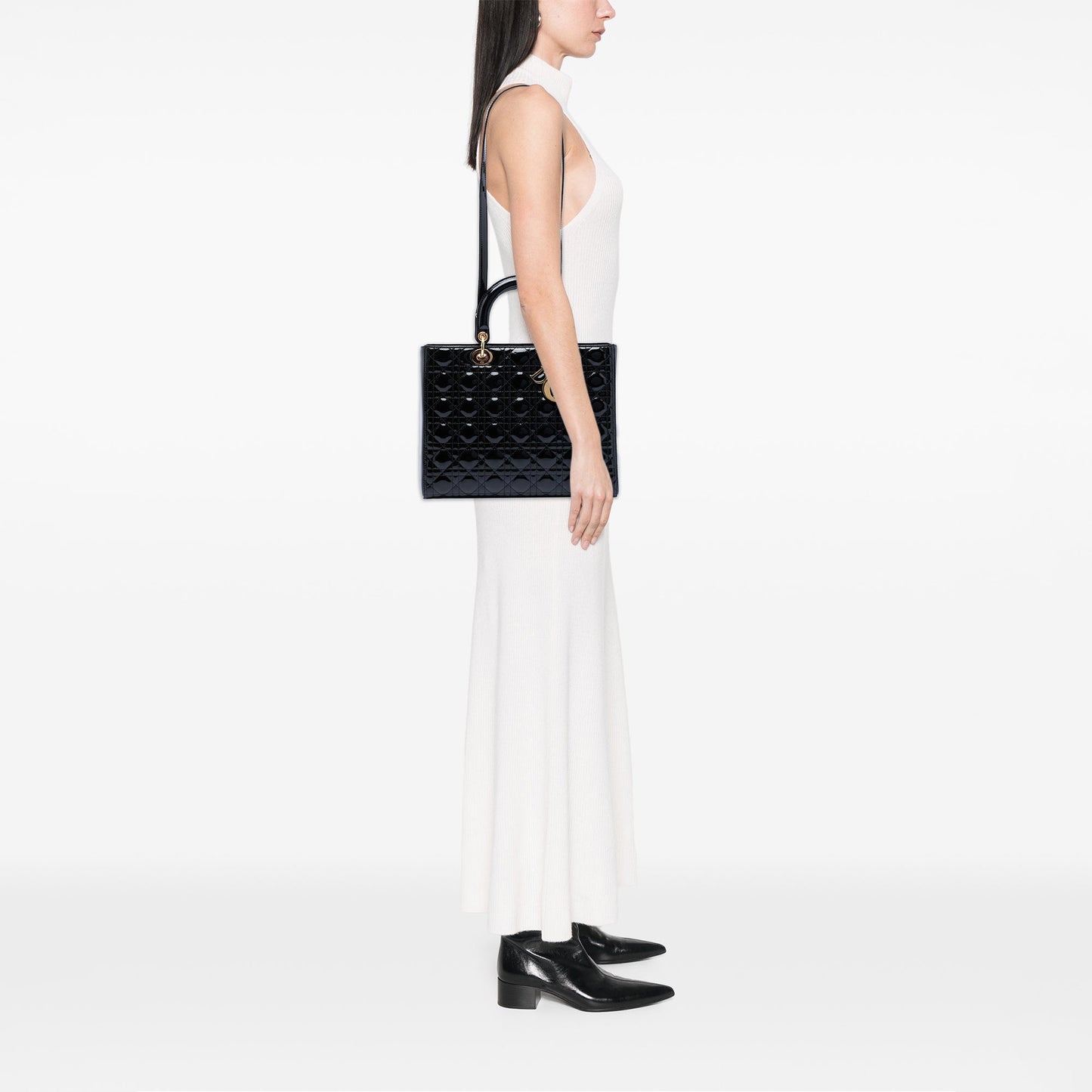 Dior Large Patent Cannage Lady Dior