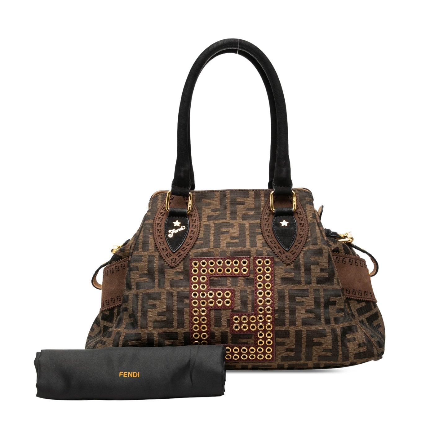 Fendi Zucca Canvas Grommet Etniko Du Jour Tote