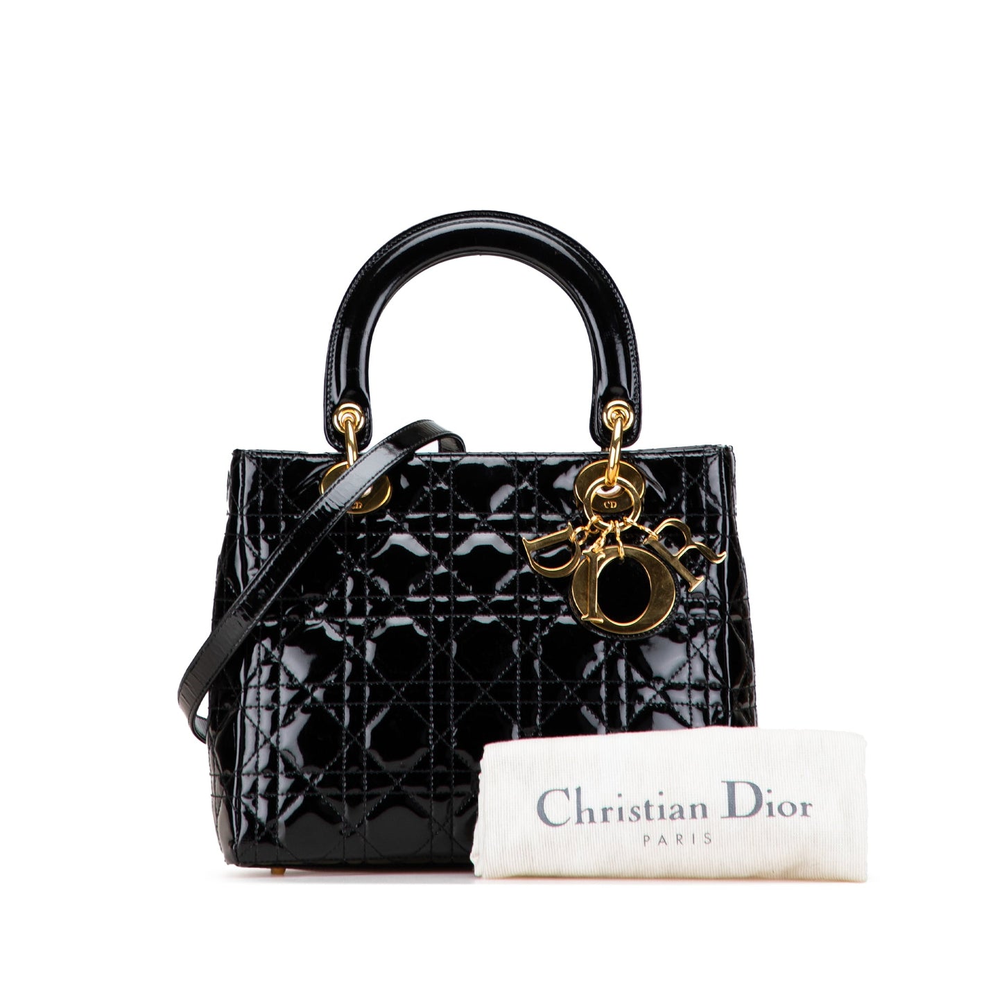 Dior Medium Patent Cannage Lady Dior
