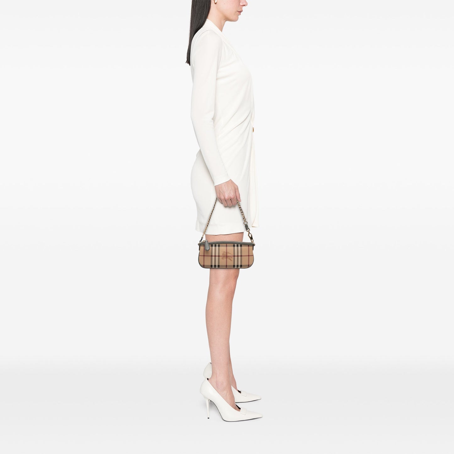 Burberry Haymarket Check Coated Canvas Clara Pochette