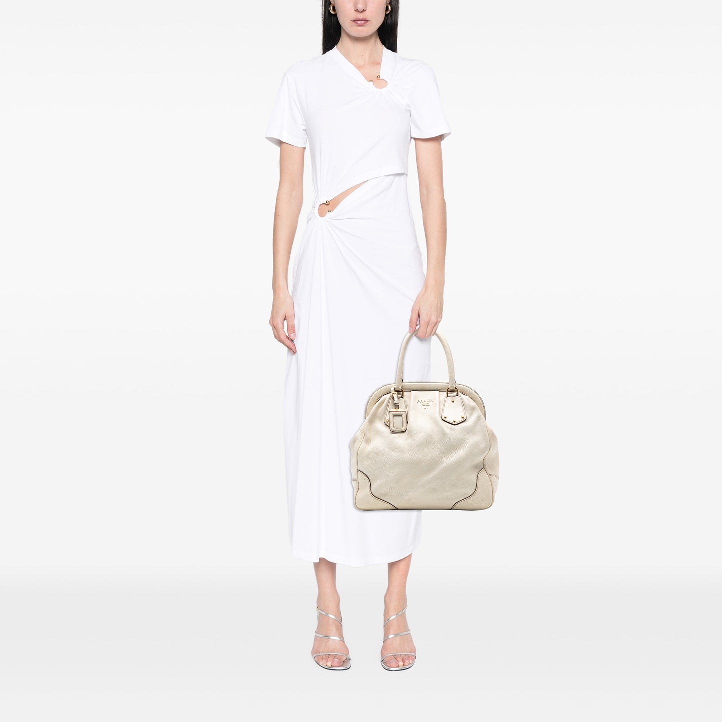 Prada Vitello Daino Frame Tote