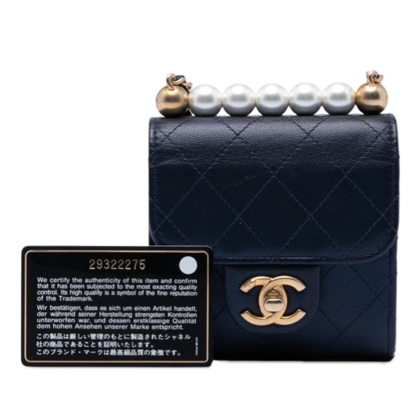 Chanel Mini Goatskin Chic Pearls Clutch On Chain